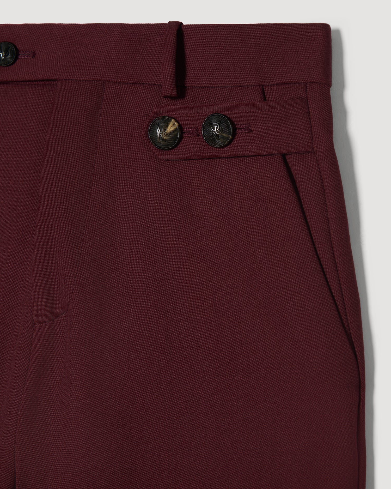 Rhea Trouser in Grain de Poudre Wool, Garnet