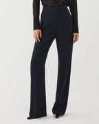 Black Naya Trouser in stretch viscose crepe fabric, stylish and comfortable bottoms with a tailored fit.