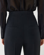 Black Naya trousers in stretch viscose crepe fabric, stylish and comfortable bottoms from SALE.
