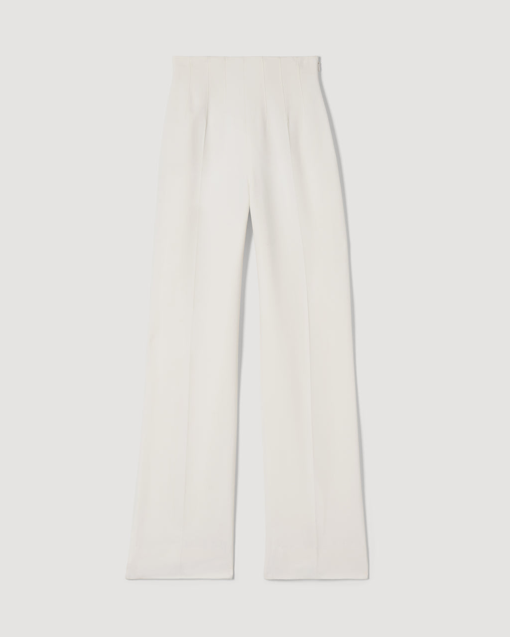 Off-white Naya trouser in stretch viscose crepe, featuring a sleek design and comfortable fit, displayed on a neutral background.