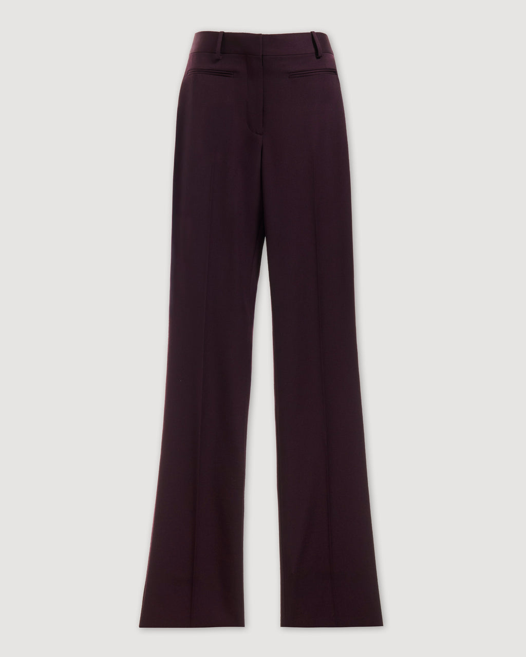Marnie Trousers in Wool, Deep Plum - Veronica De Piante