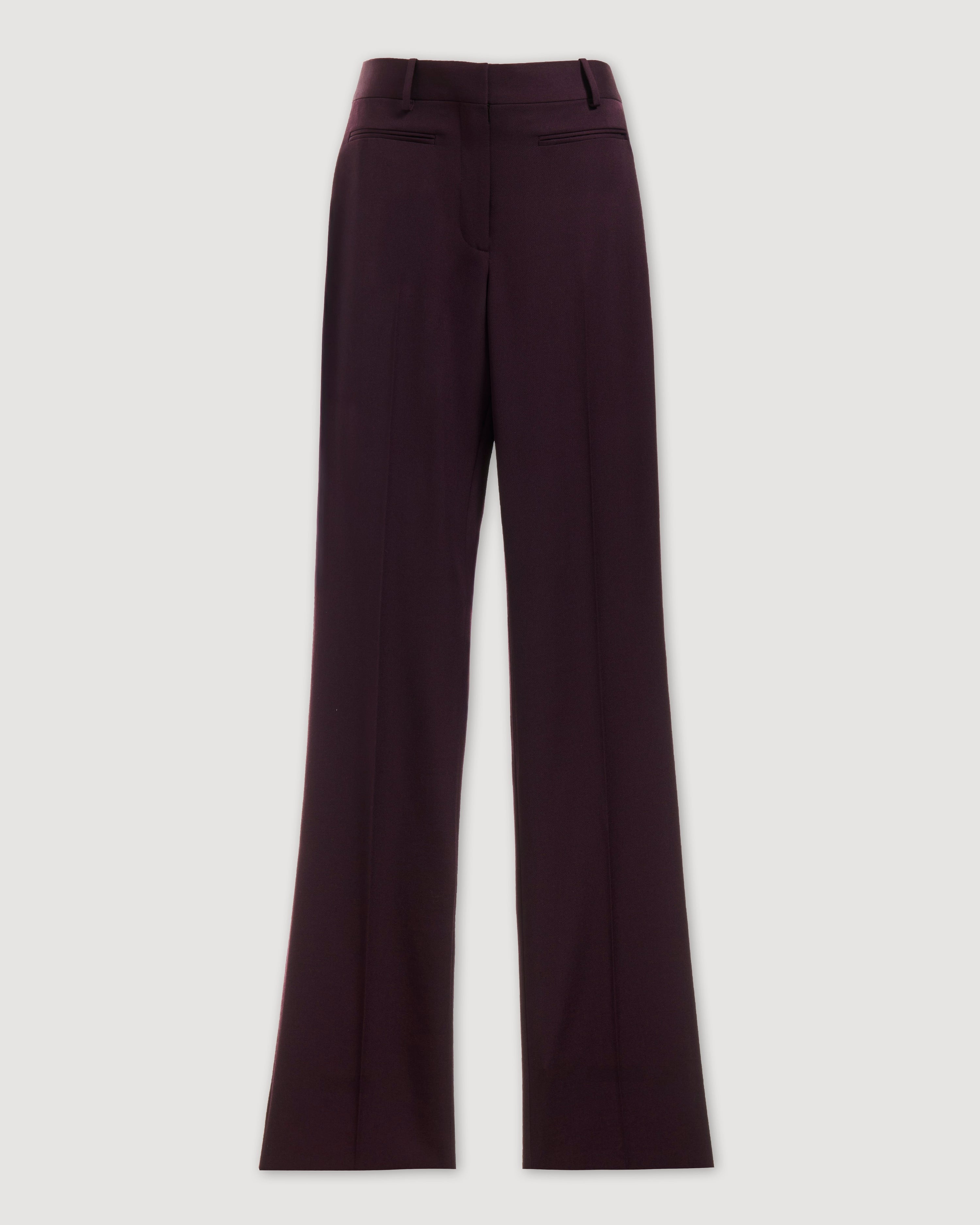 Marnie Trousers in Wool, Deep Plum