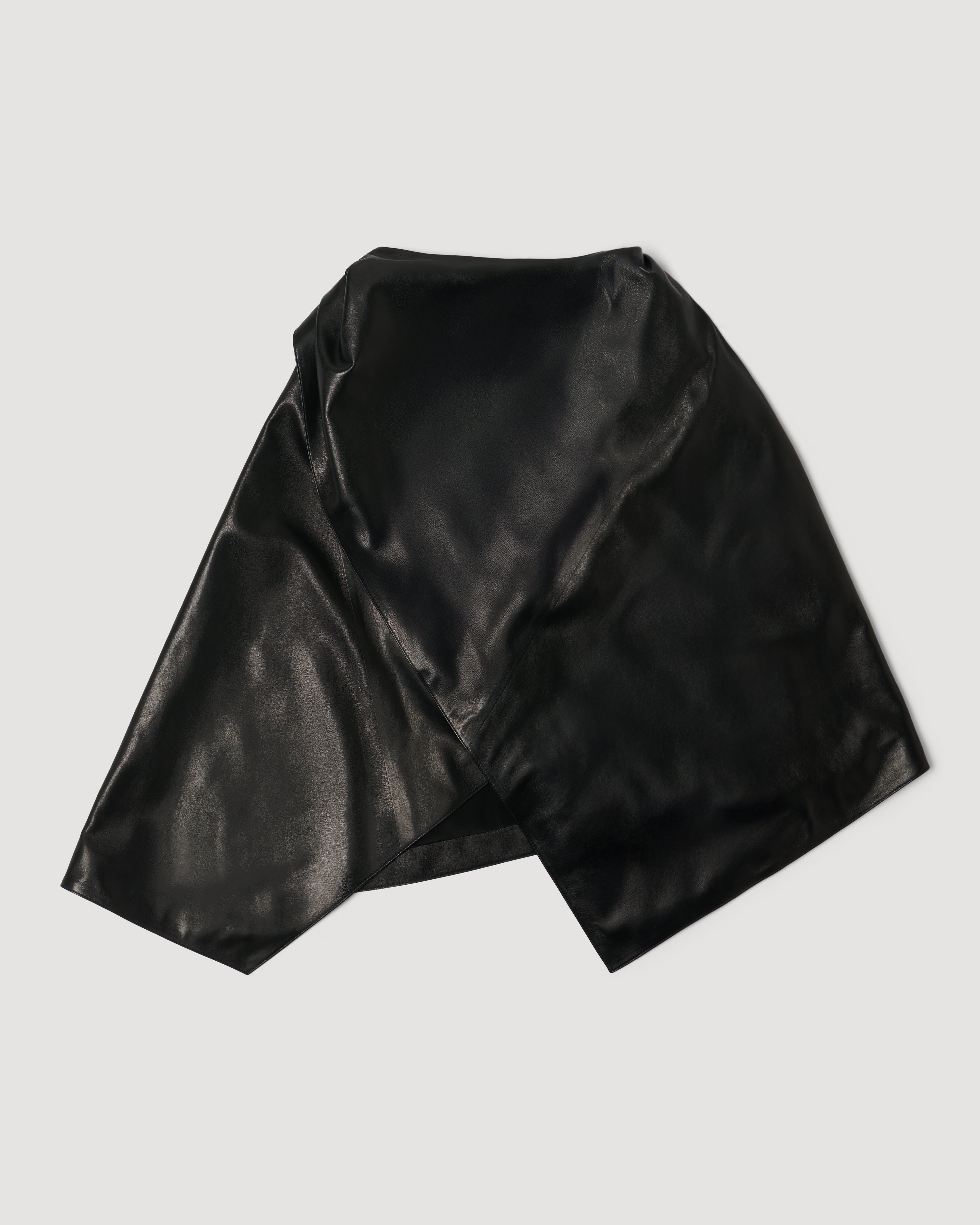 Keeva Cape in Lightweight Nappa Leather, Black