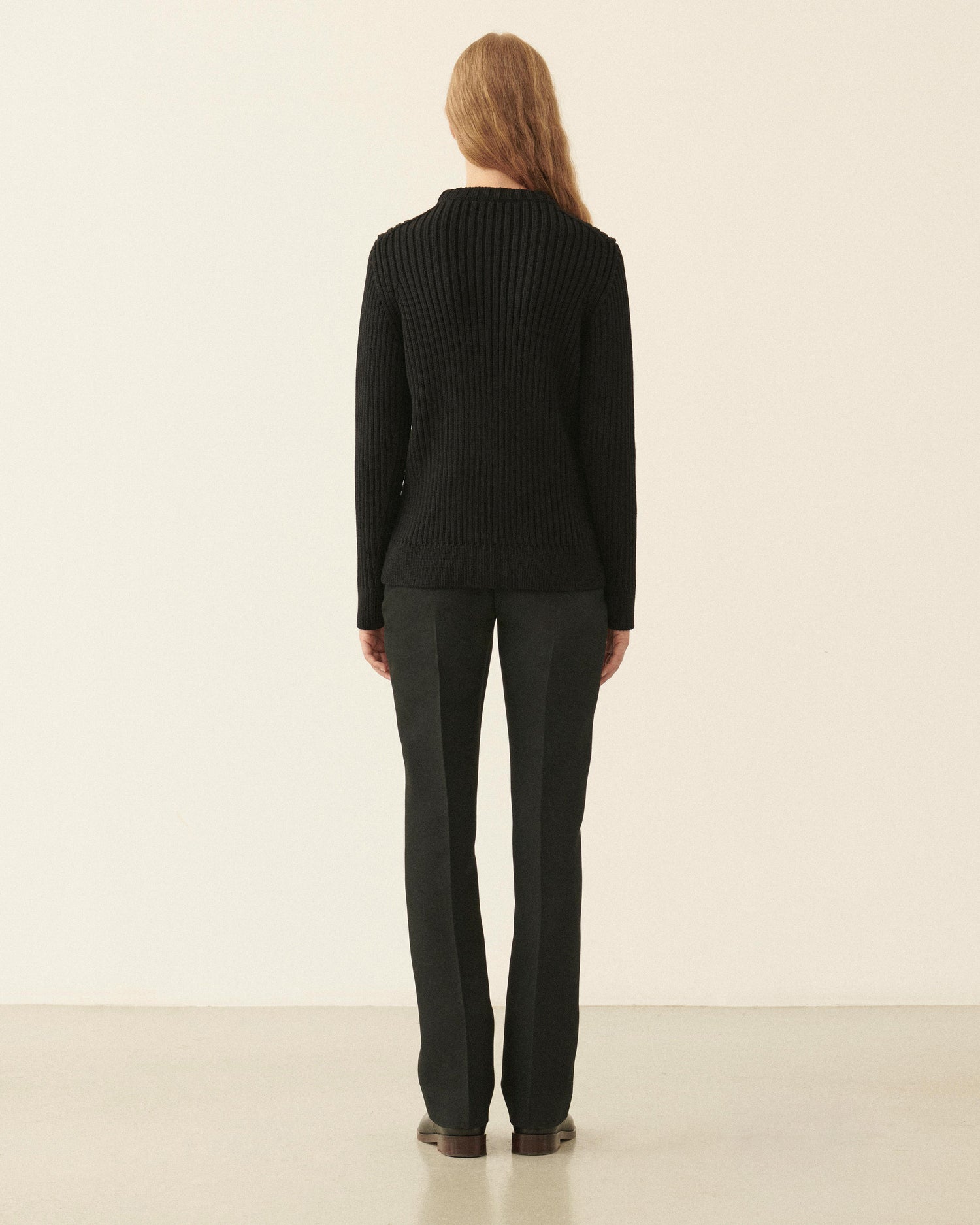 Tristan Sweater in Merino Wool, Black
