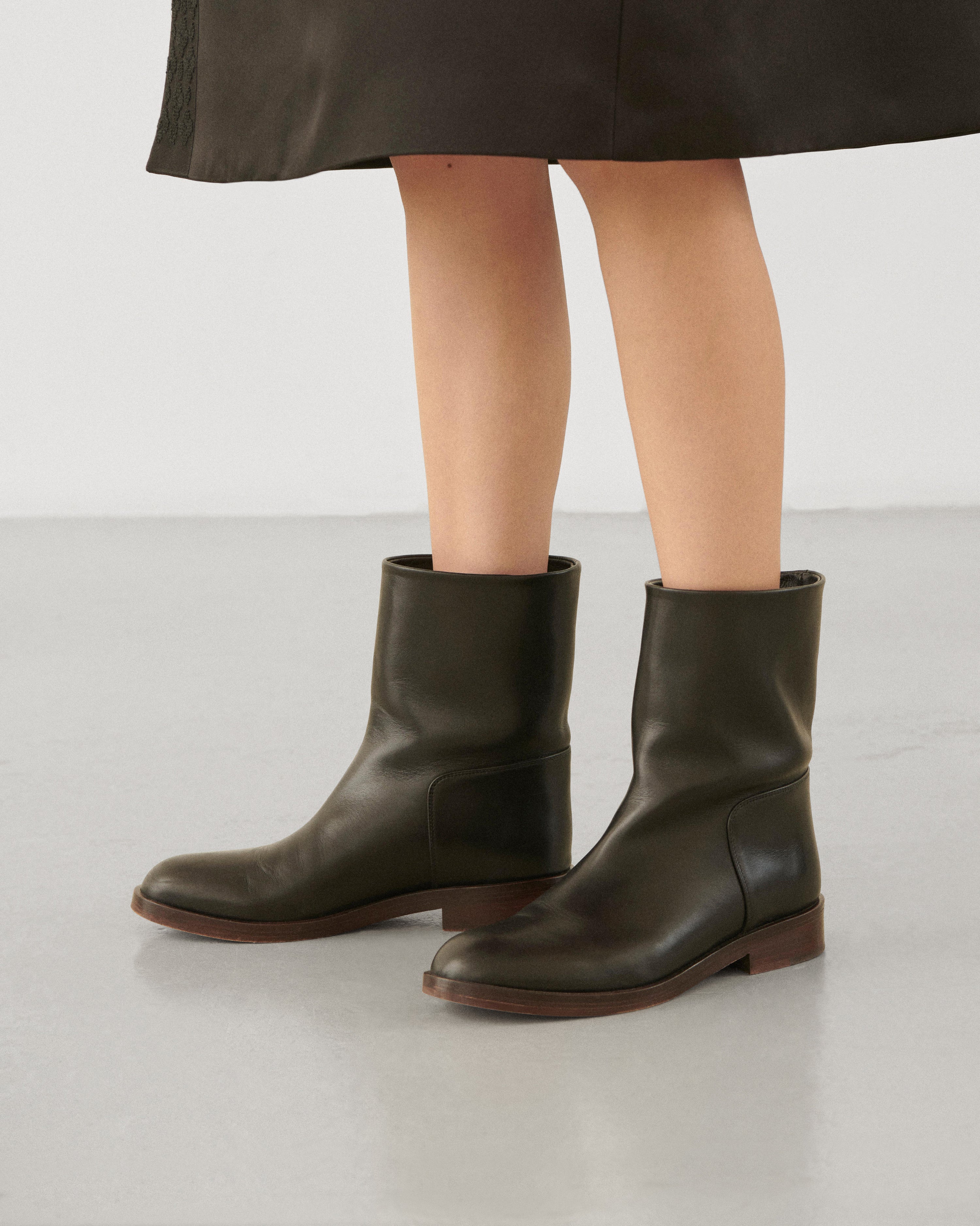 Margaux Ankle Boots in Leather, Black