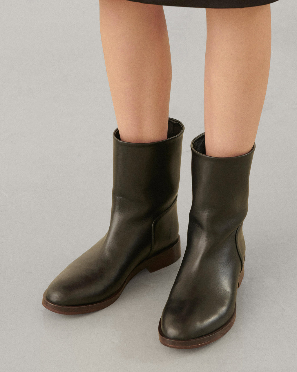 Margaux Ankle Boots in Leather, Black - Veronica De Piante