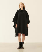 Francis Poncho in Wool and Cashmere, Black - Veronica De Piante