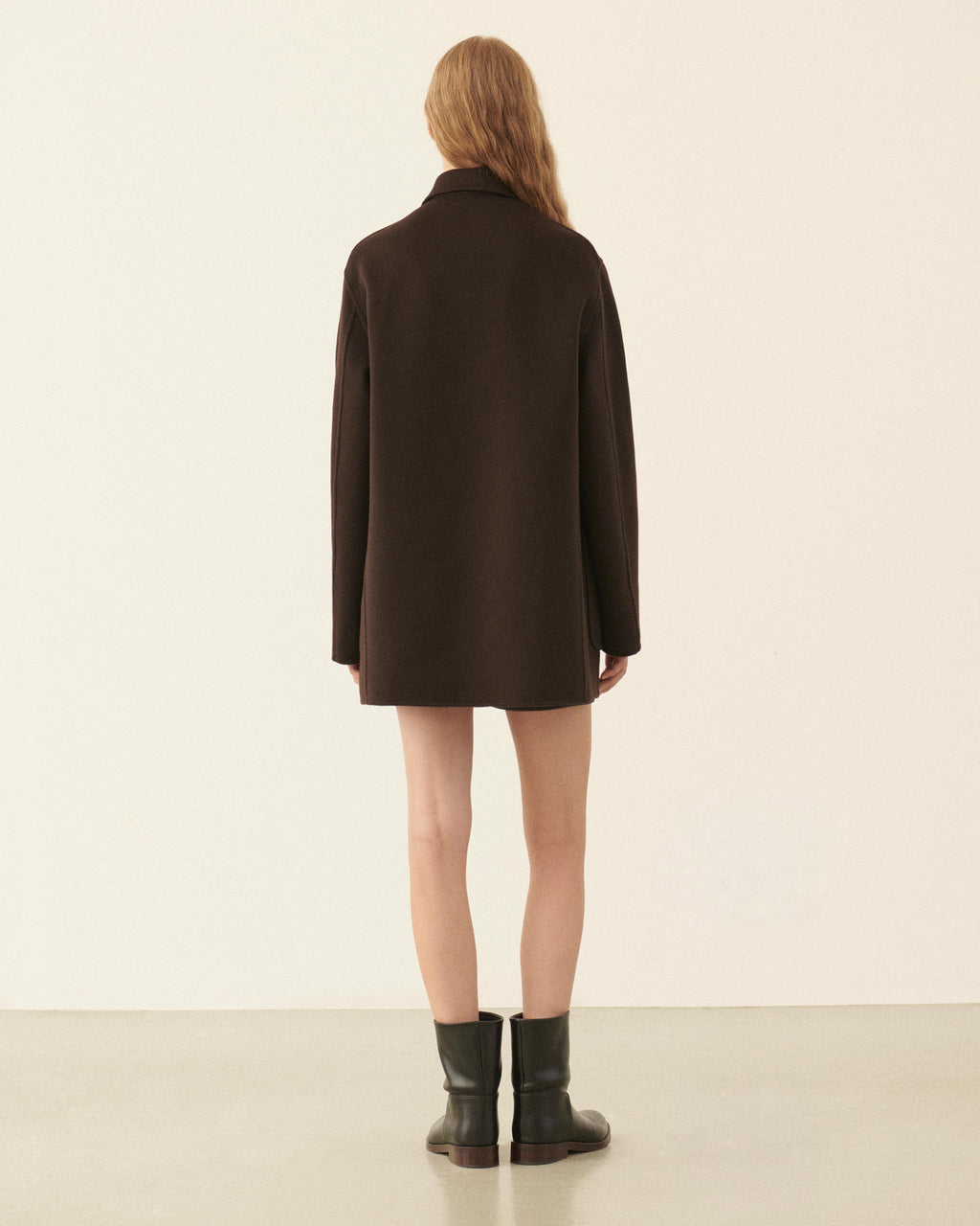 Amaia Jacket in Double Cashmere, Chocolate - Veronica De Piante