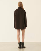 Amaia Jacket in Double Cashmere, Chocolate - Veronica De Piante
