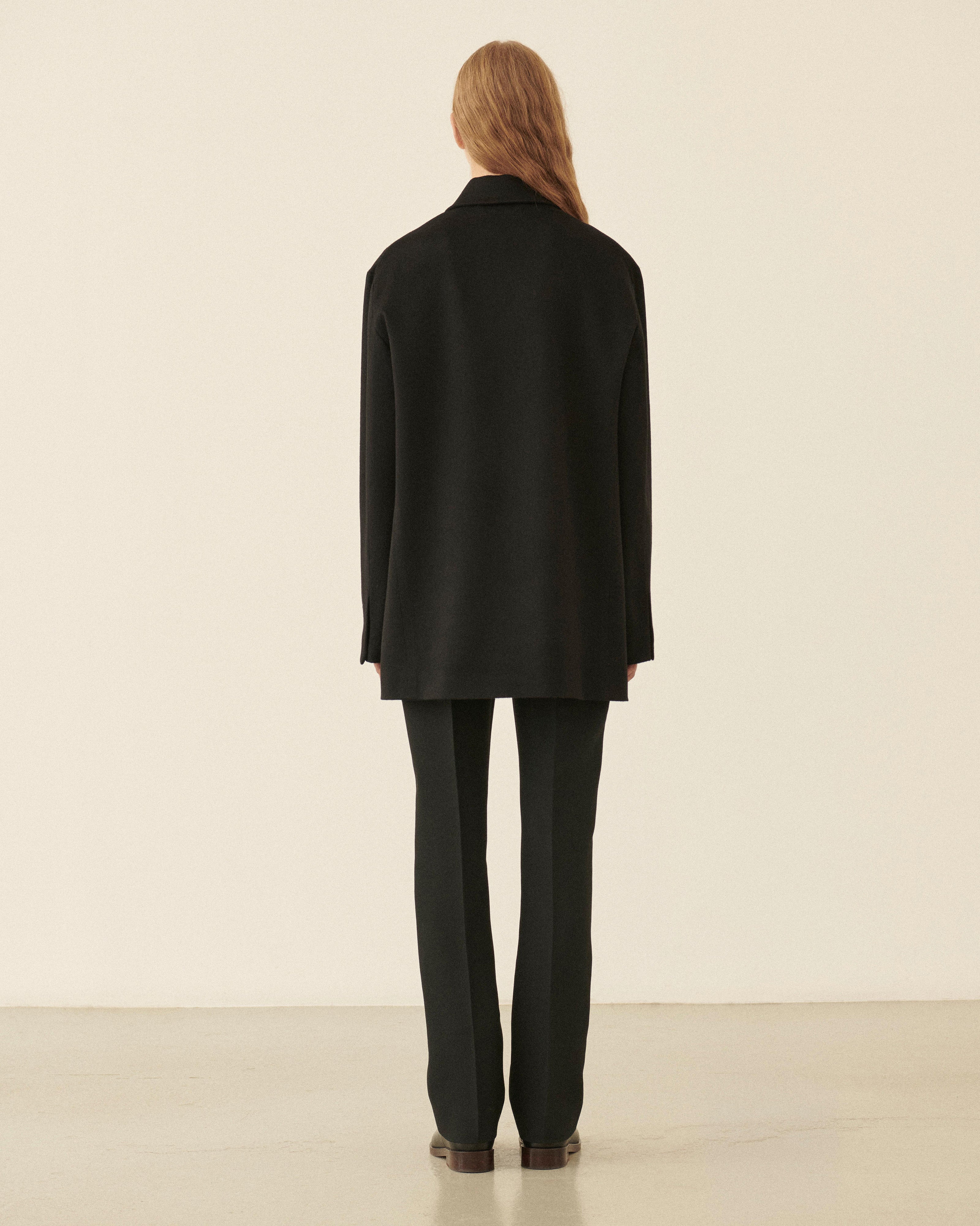 Amaia Jacket in Wool Jacquard, Black - Veronica De Piante