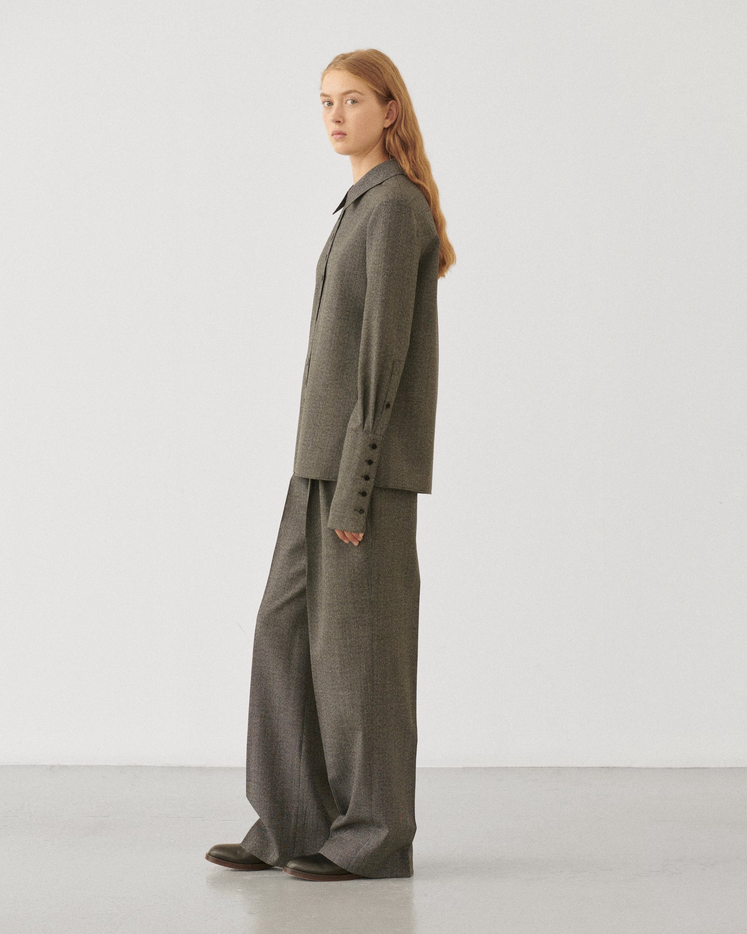 Livia Shirt in Wool, Grey