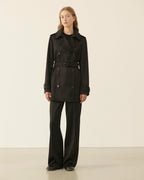 Charlotte Trench in Heavy Viscose, Black - Veronica De Piante