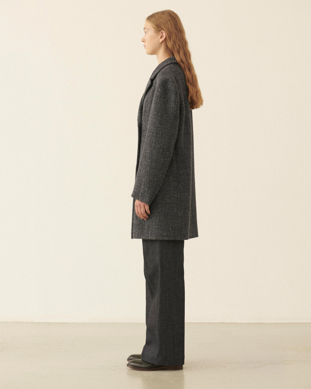 Lucas Coat in Wool Linen, Grey - Veronica De Piante