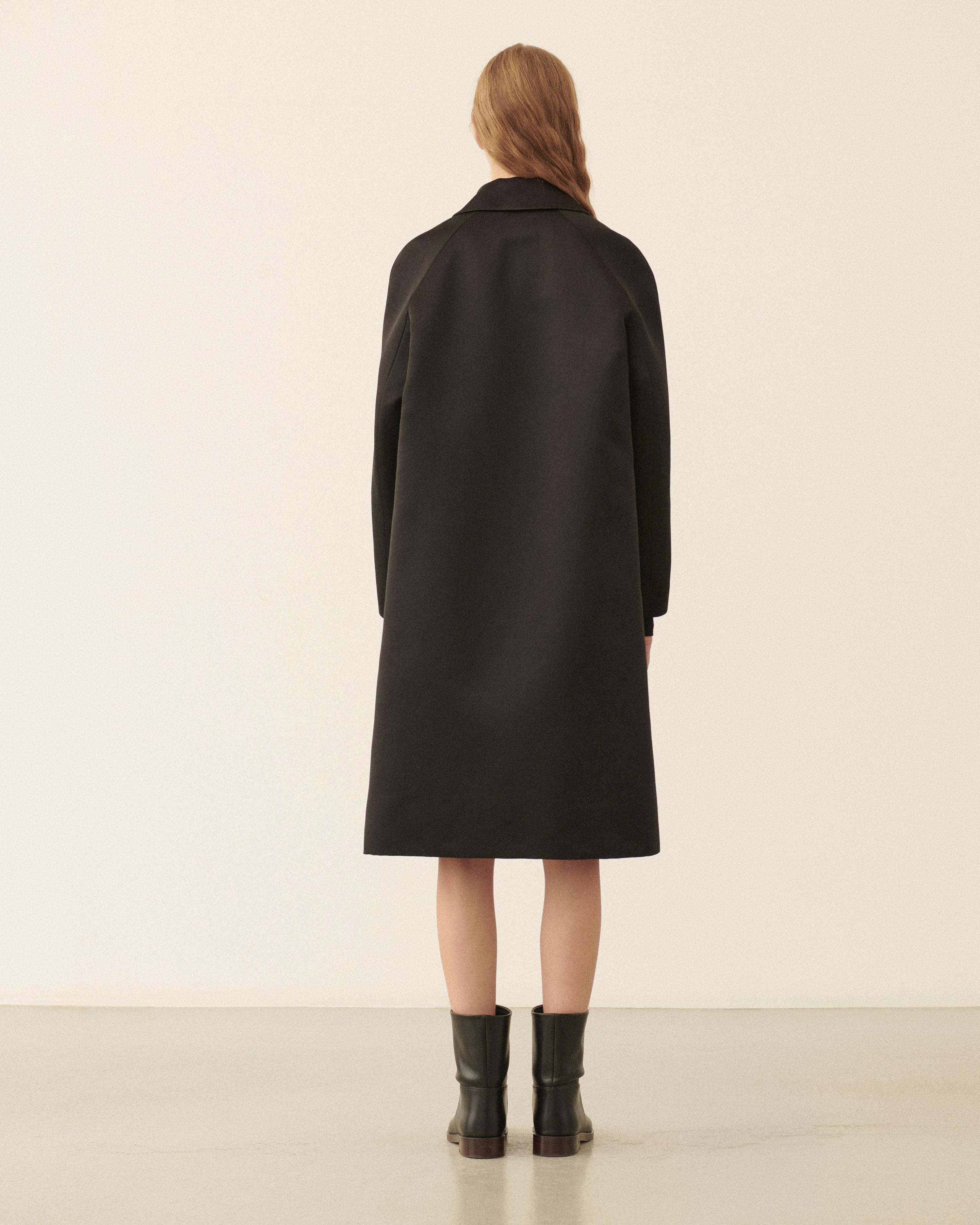 Marlowe Duster in Duchess Silk, Black