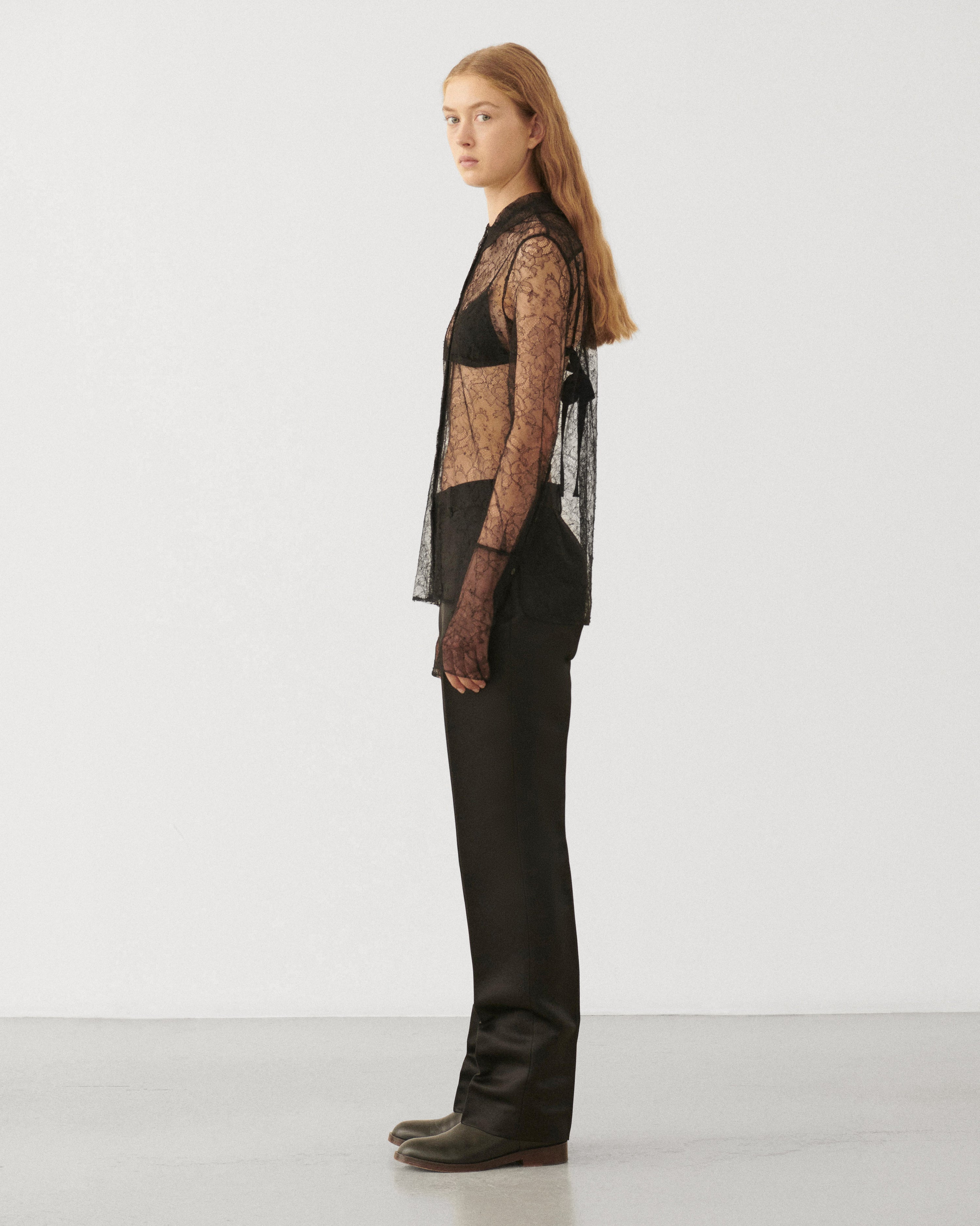 Livia Shirt in Lace, Black