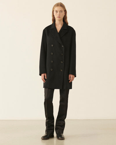 Lucas Coat in Cashmere, Black - Veronica De Piante