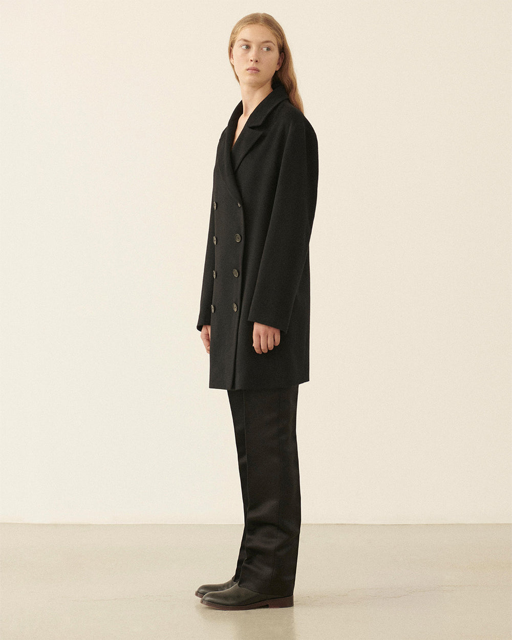 Lucas Coat in Cashmere, Black