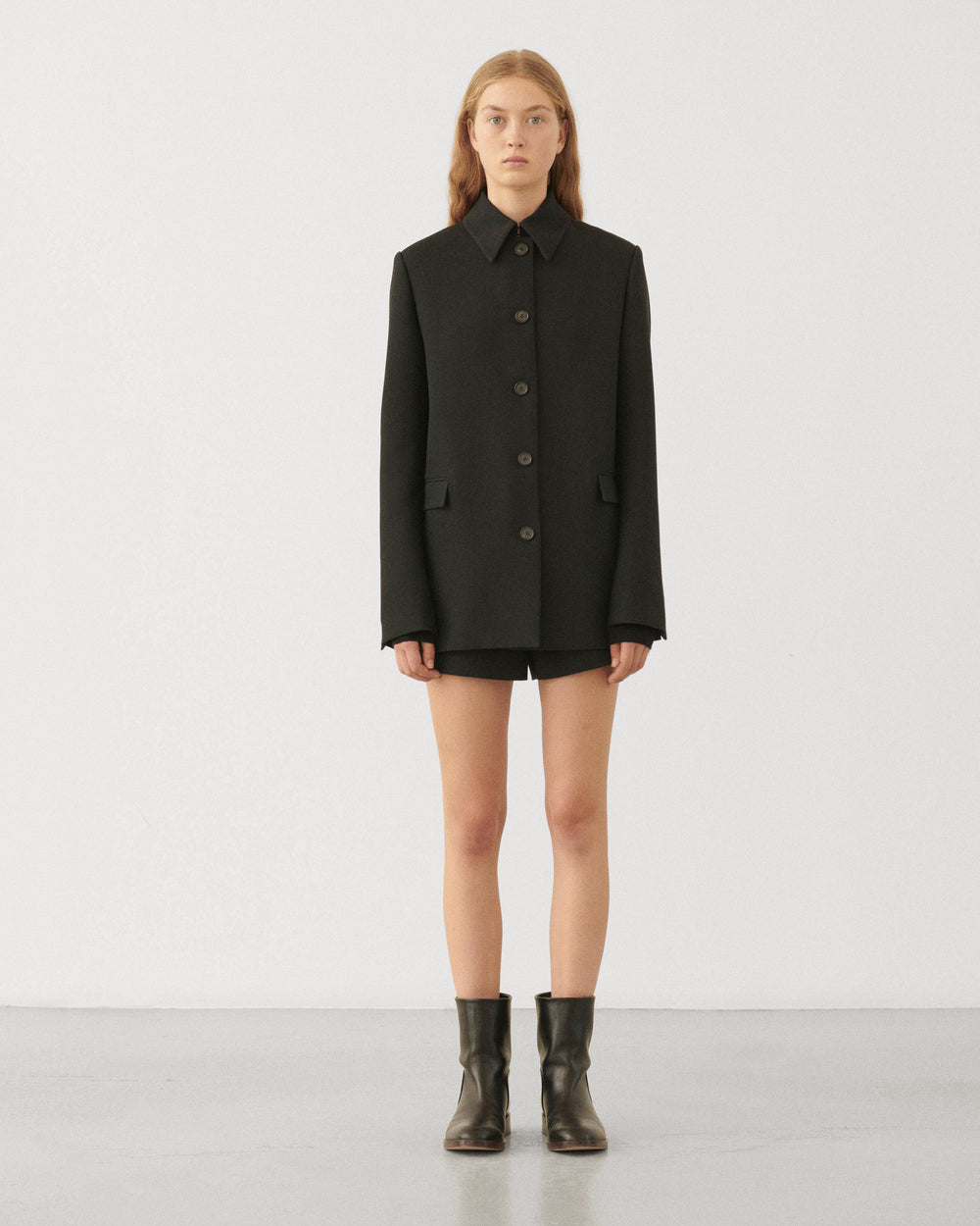 Klara Jacket in Wool Viscose, Black