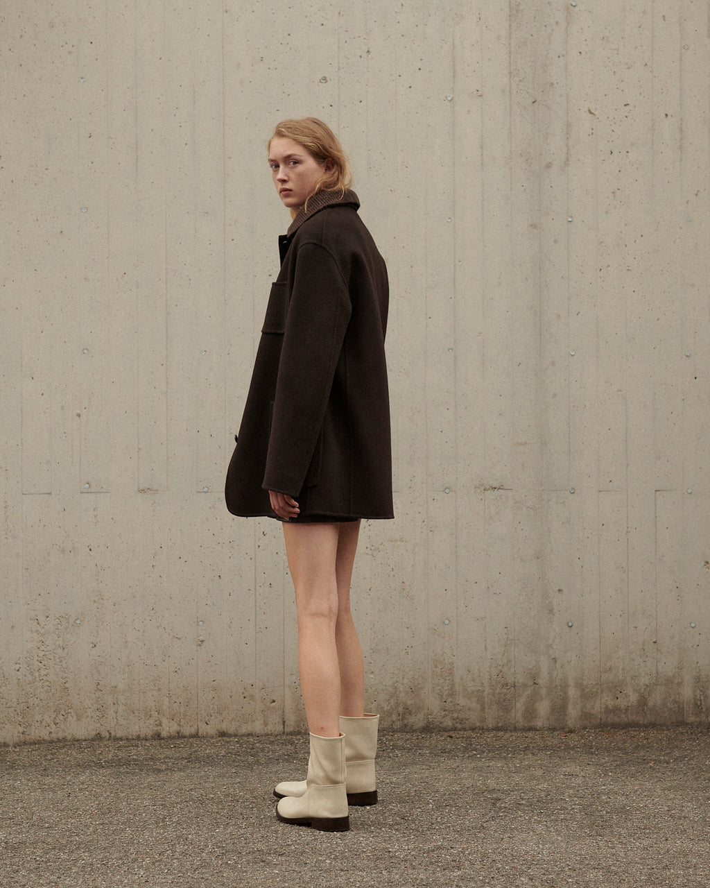 Margaux Ankle Boots in Leather, Limestone - Veronica De Piante