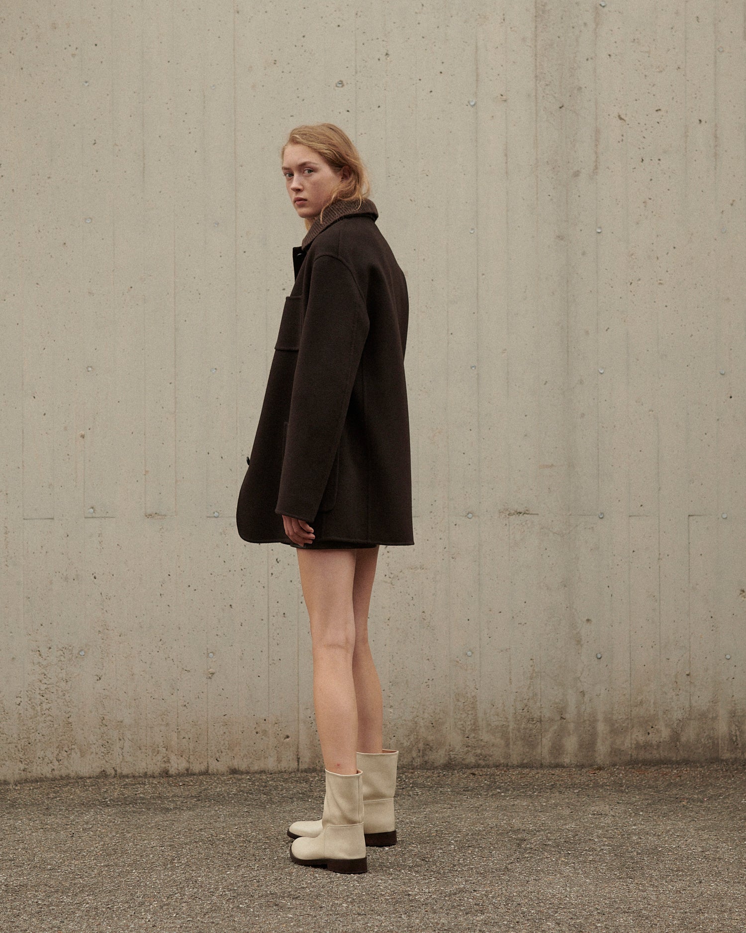 Margaux Ankle Boots in Leather, Limestone