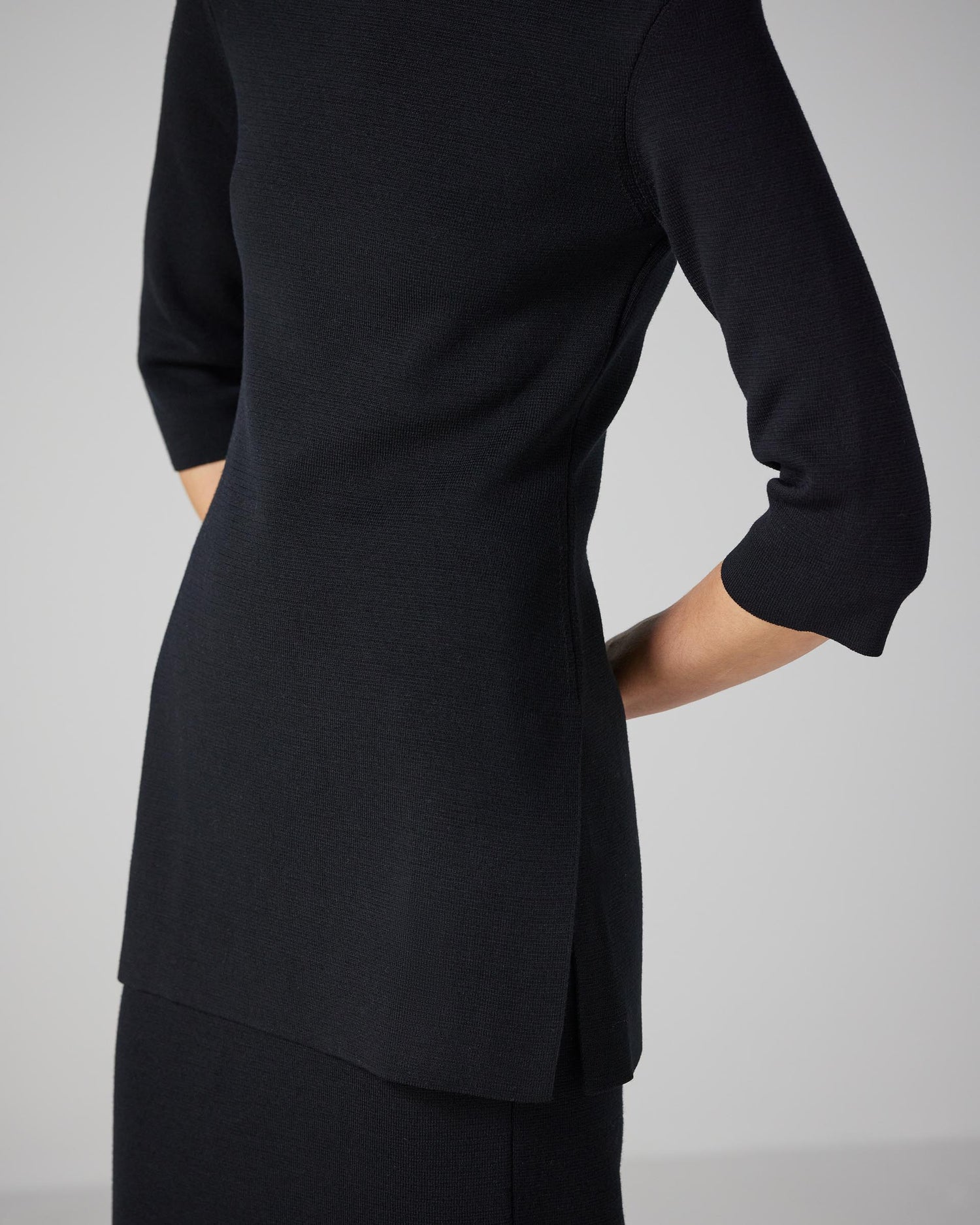 Zoe Top in Merino Wool, Black