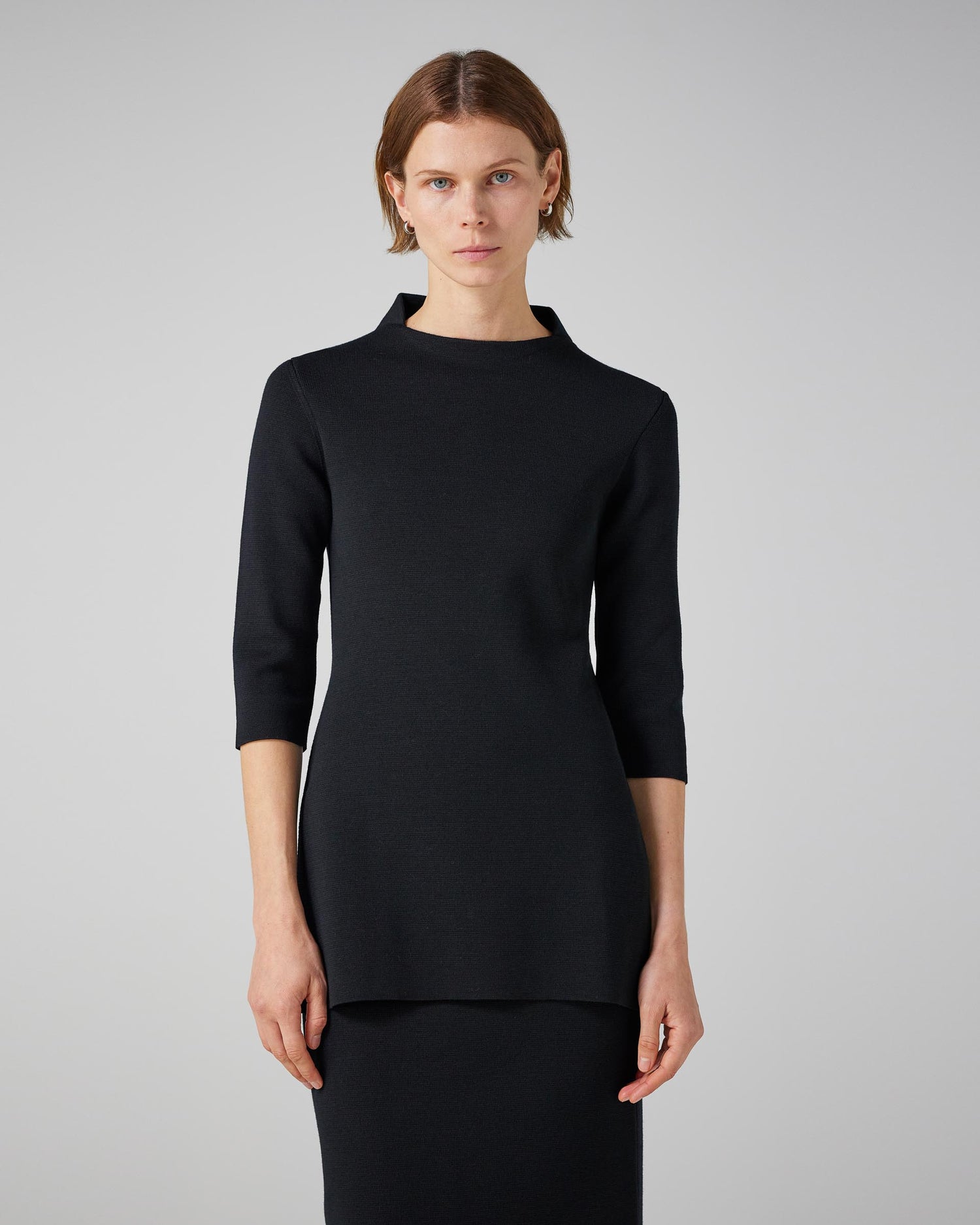 Zoe Top in Merino Wool, Black