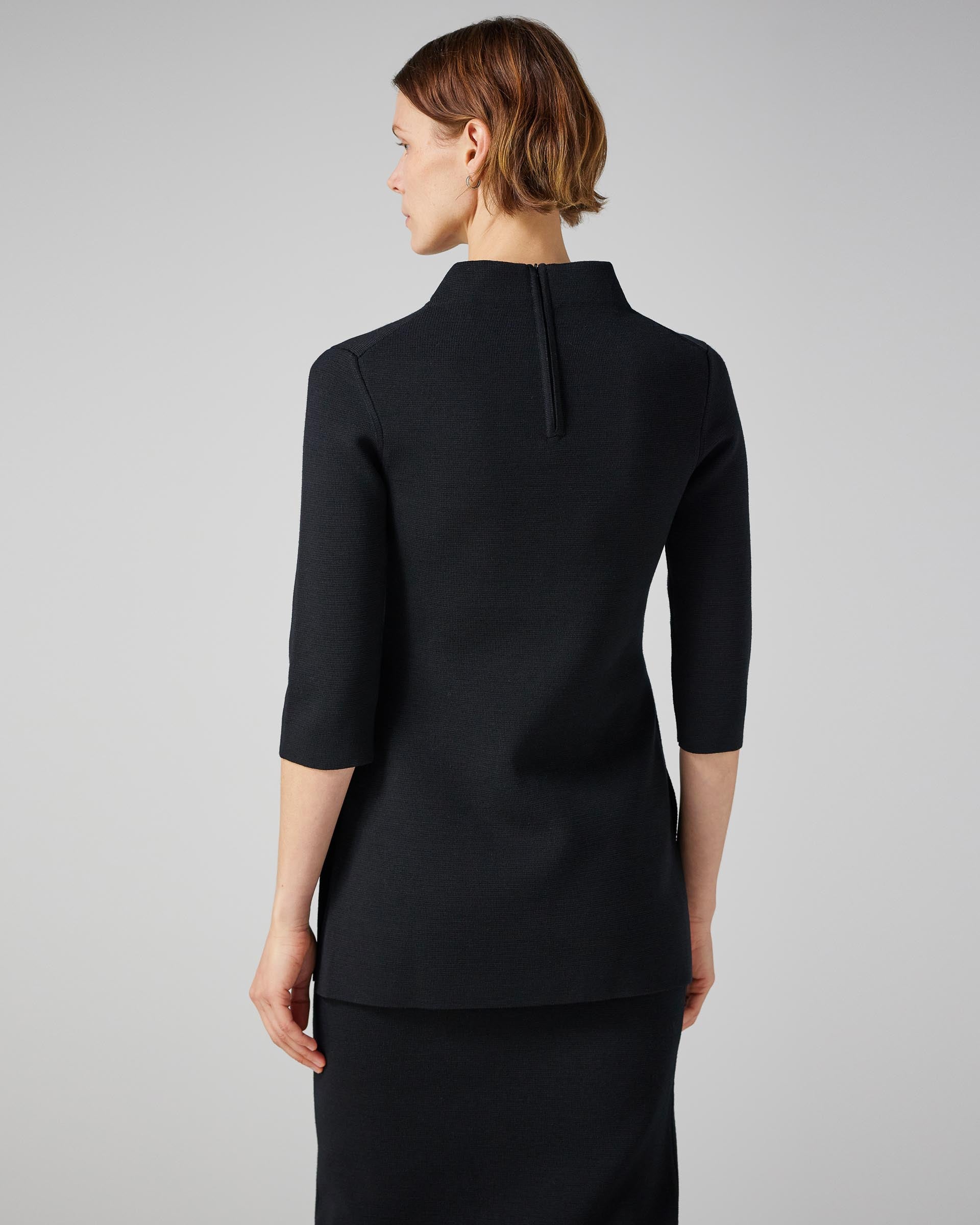 Zoe Top in Merino Wool, Black