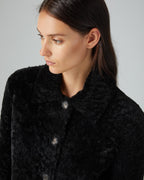 Amaia Jacket in Shearling, Black - Veronica De Piante