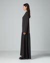 Olivia Dress in Silk Charmeuse, Black