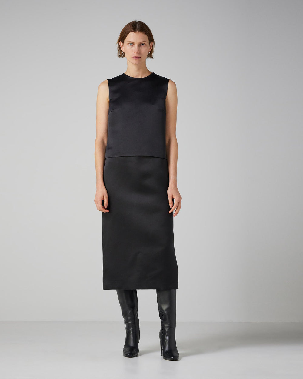 Nova Skirt in Duchess Silk, Black