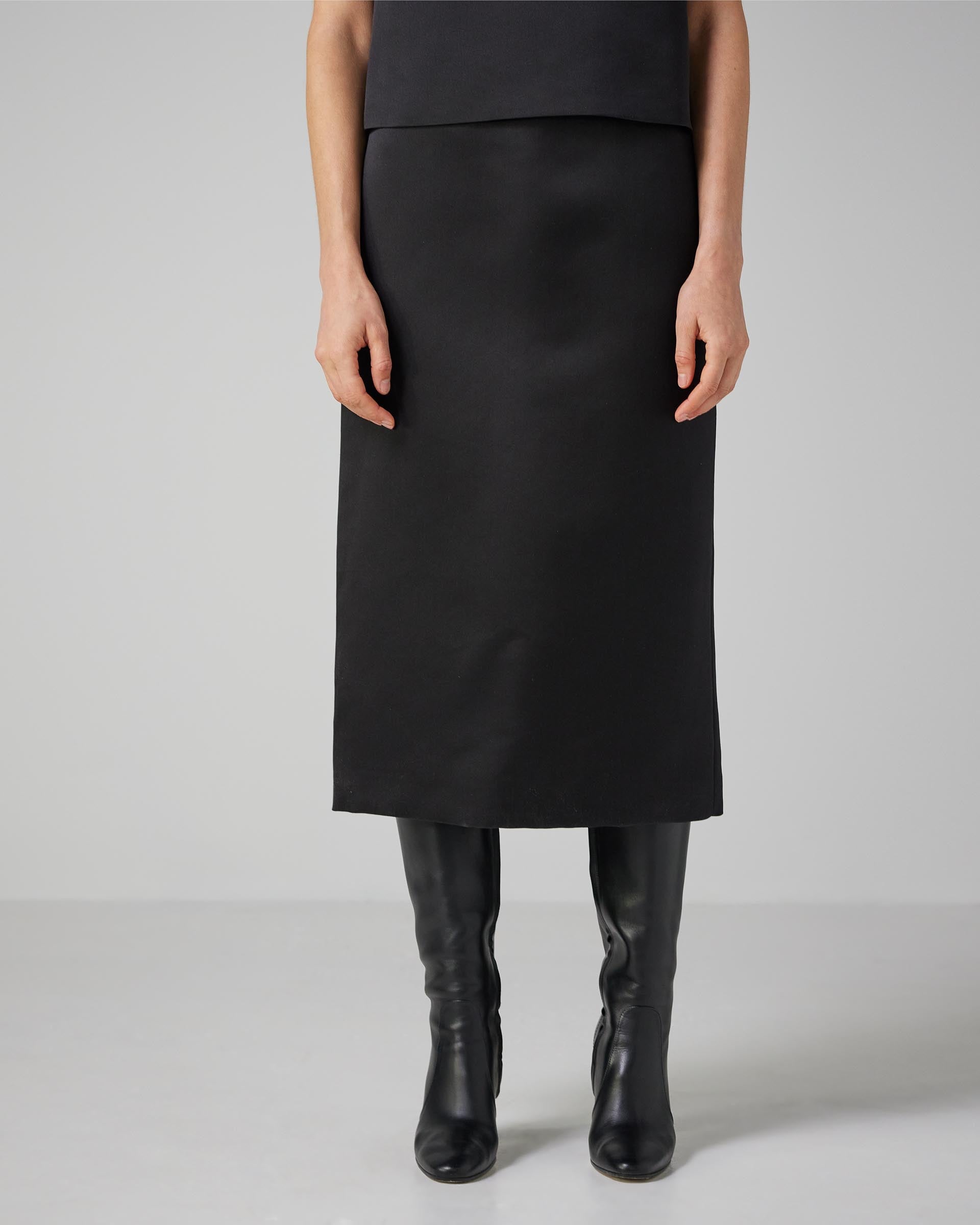 Nova Skirt in Duchess Silk- Black