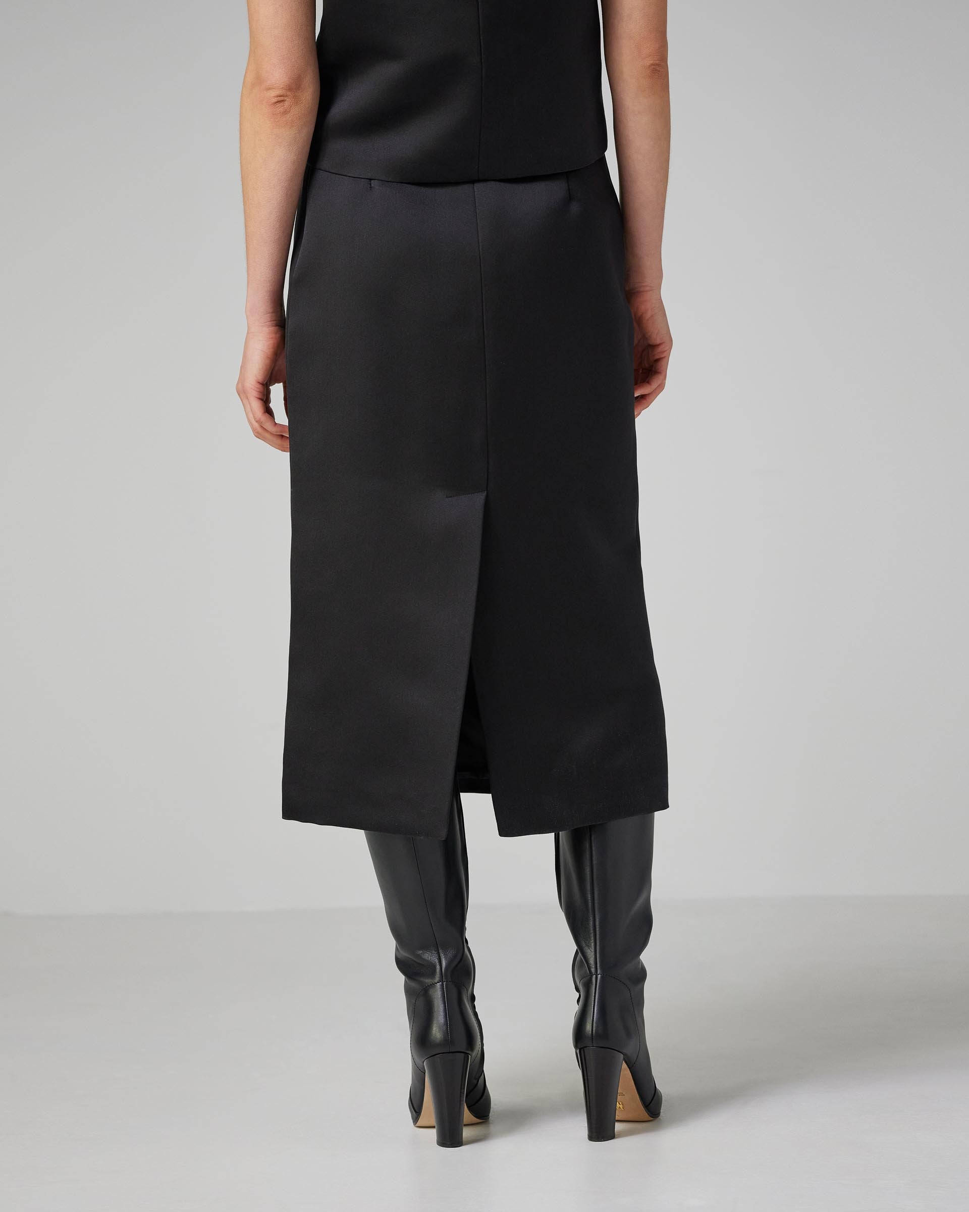 Nova Skirt in Duchess Silk- Black