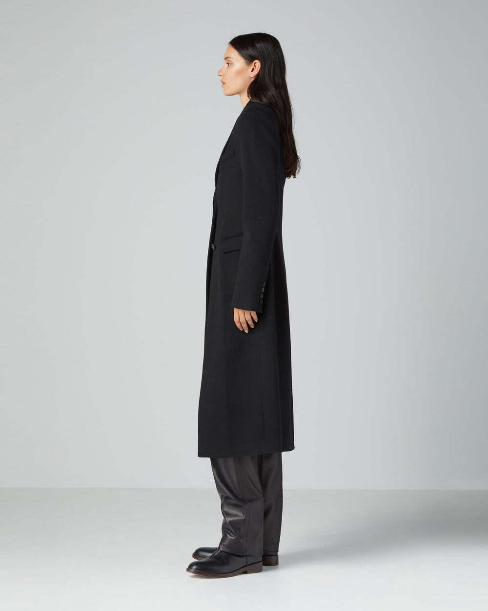 Freya Coat in Cashmere, Black