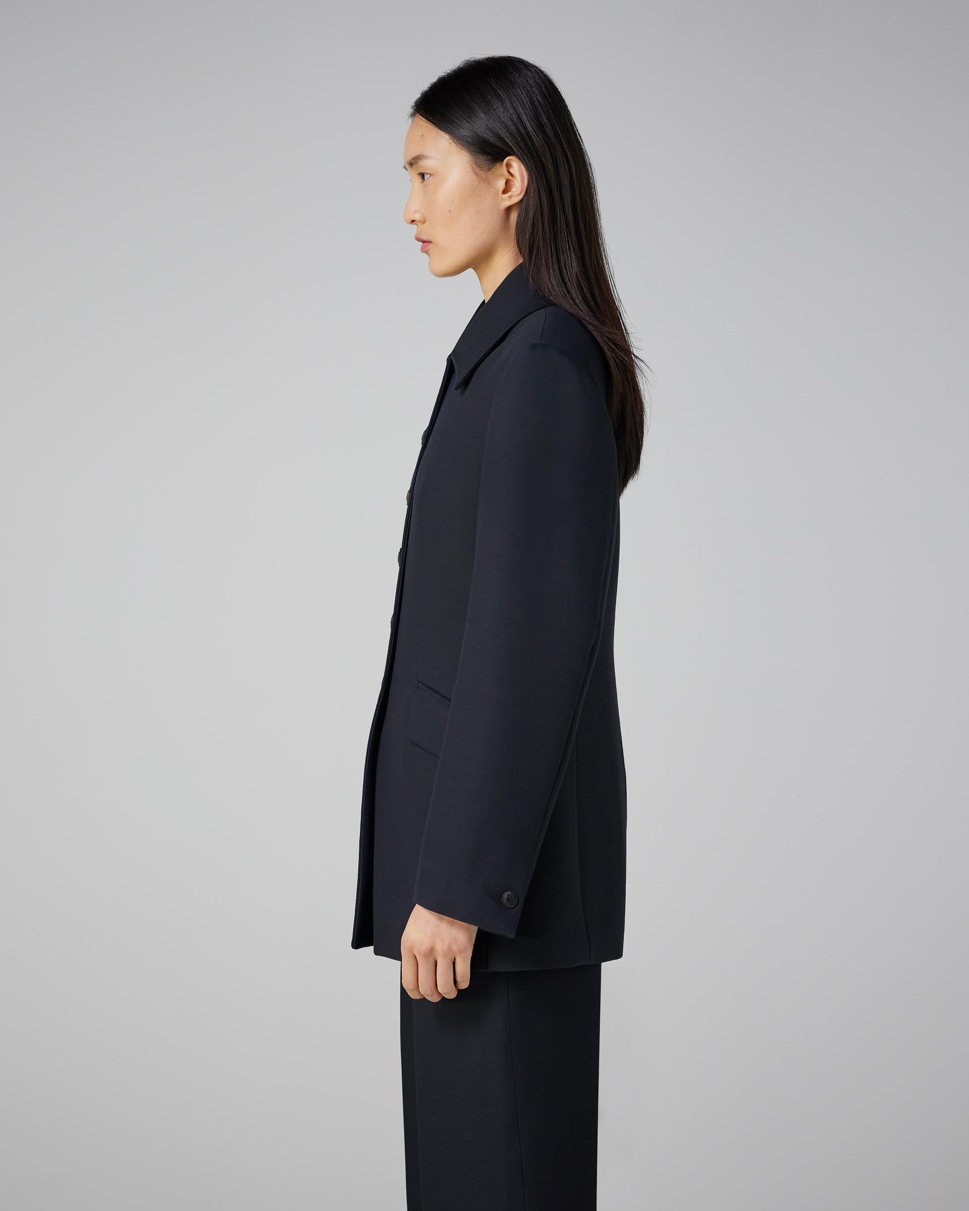 Rebecca Jacket in Wool Viscose- Black