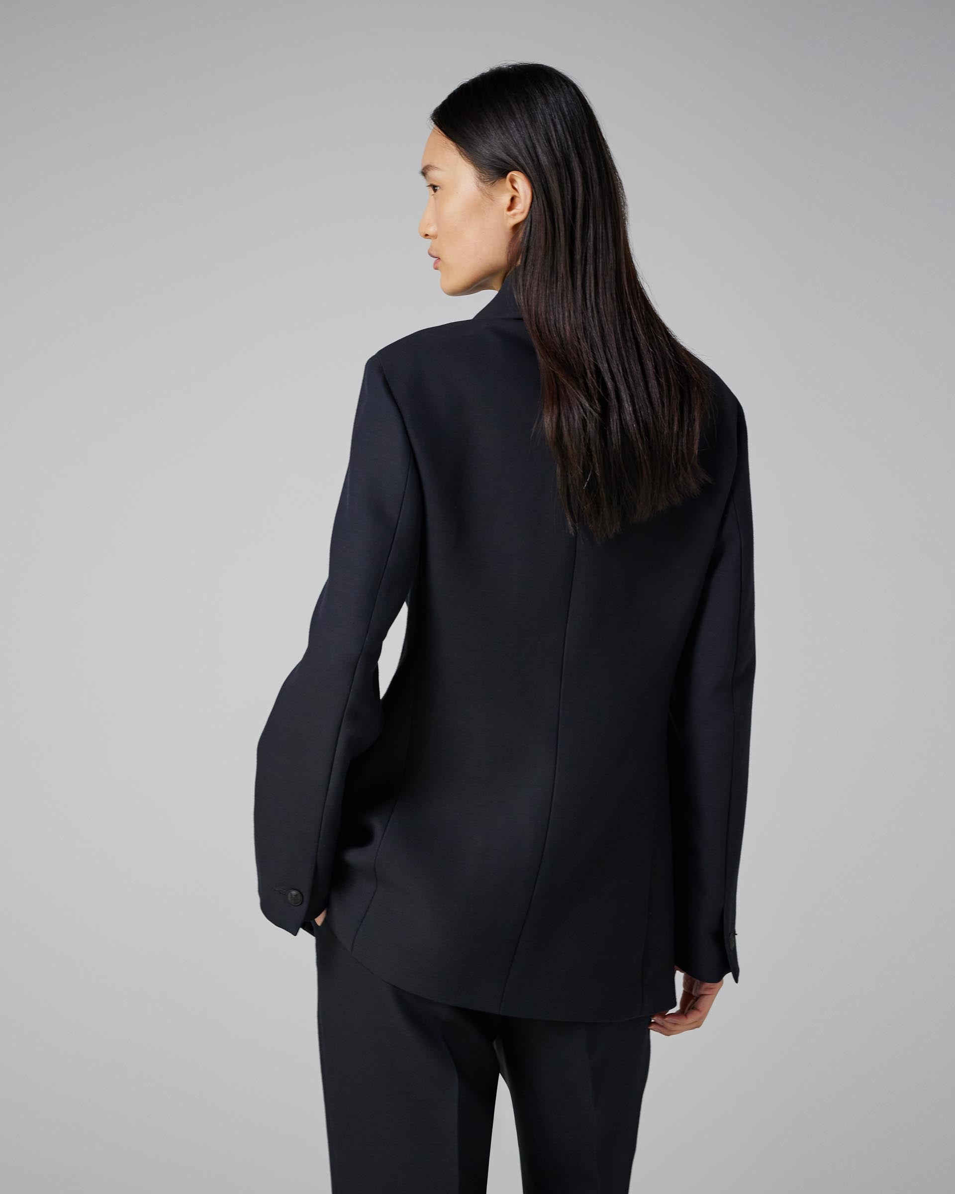 Rebecca Jacket in Wool Viscose- Black