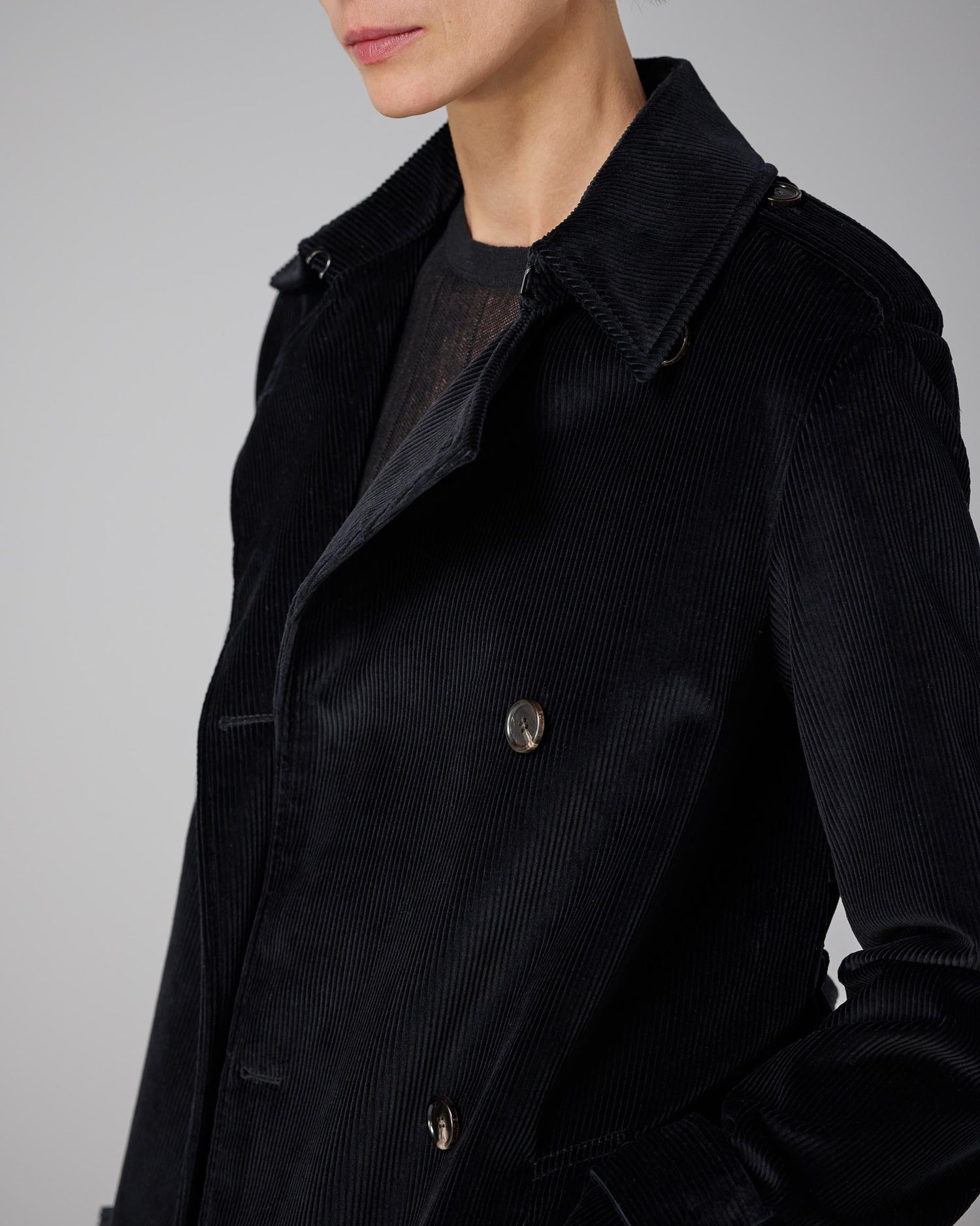 Charlotte Trench in Corduroy, Black