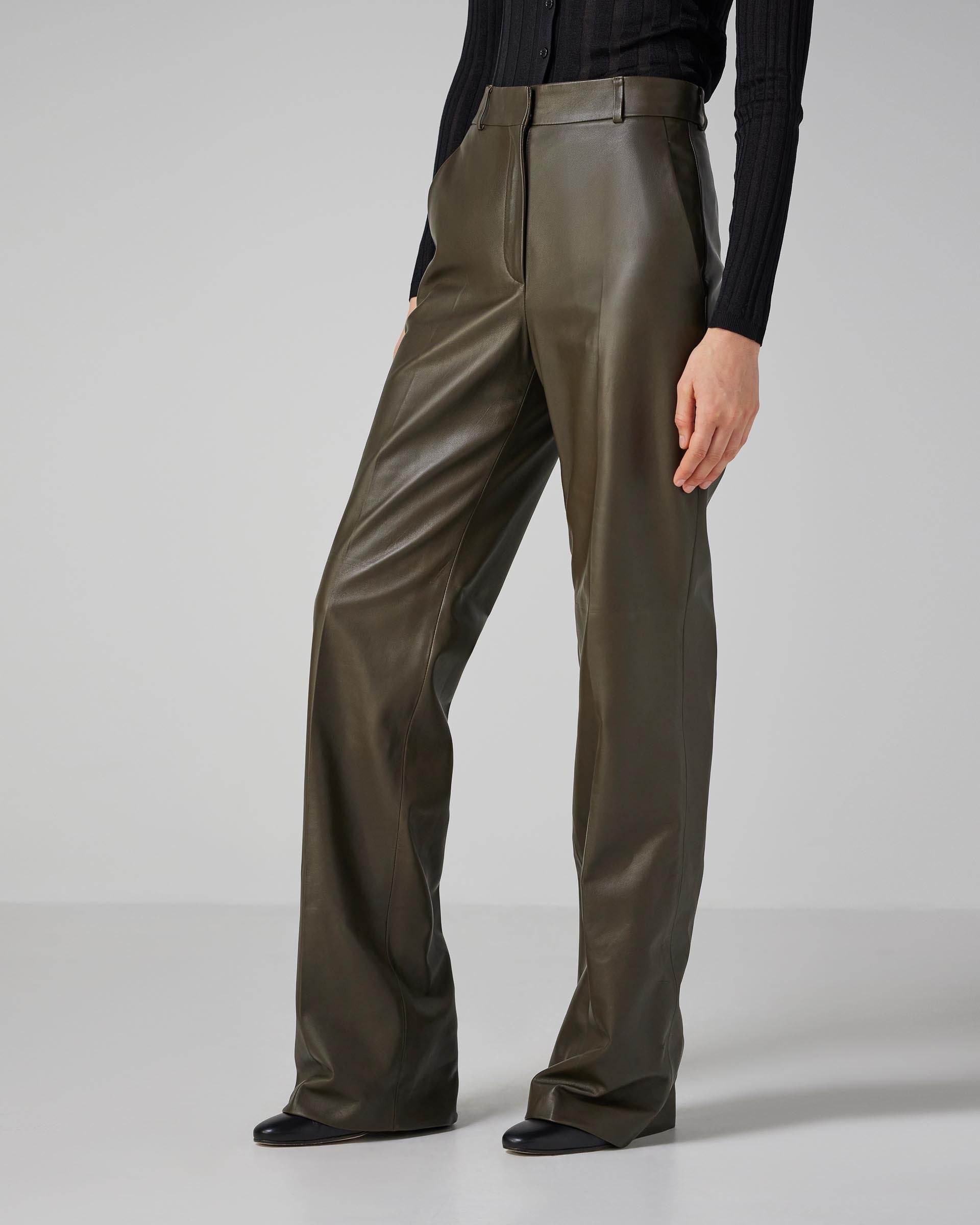 Audrey Trousers in Leather- Tobacco