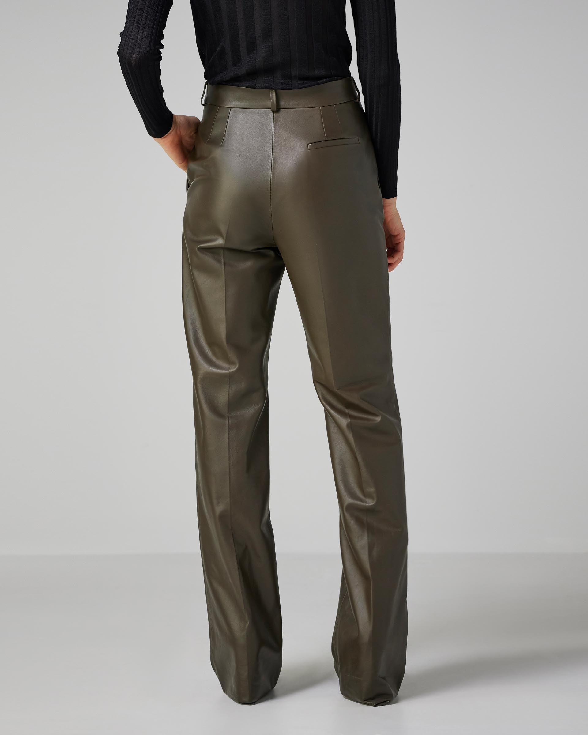 Audrey Trousers in Leather, Tobacco