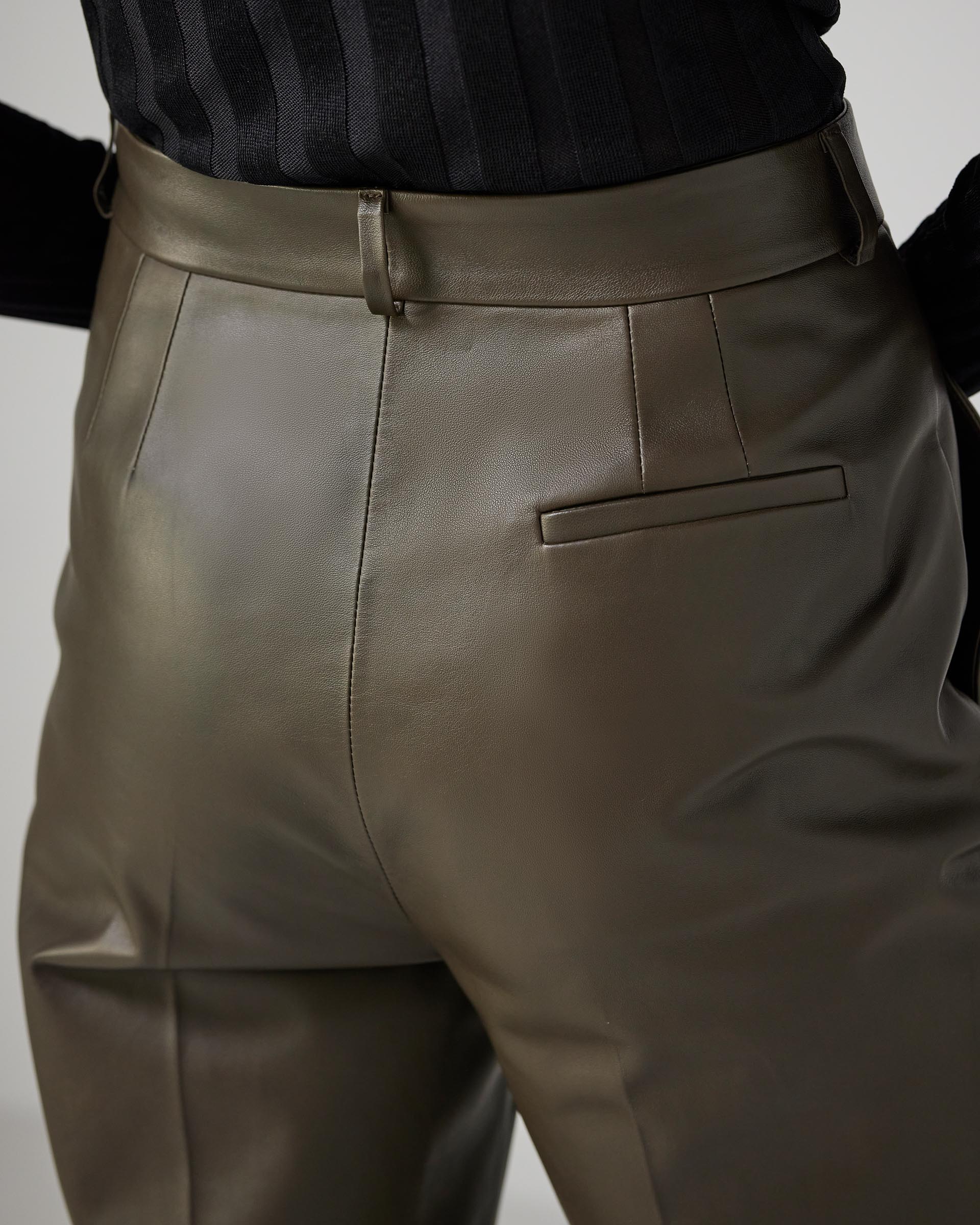 Audrey Trousers in Leather, Tobacco