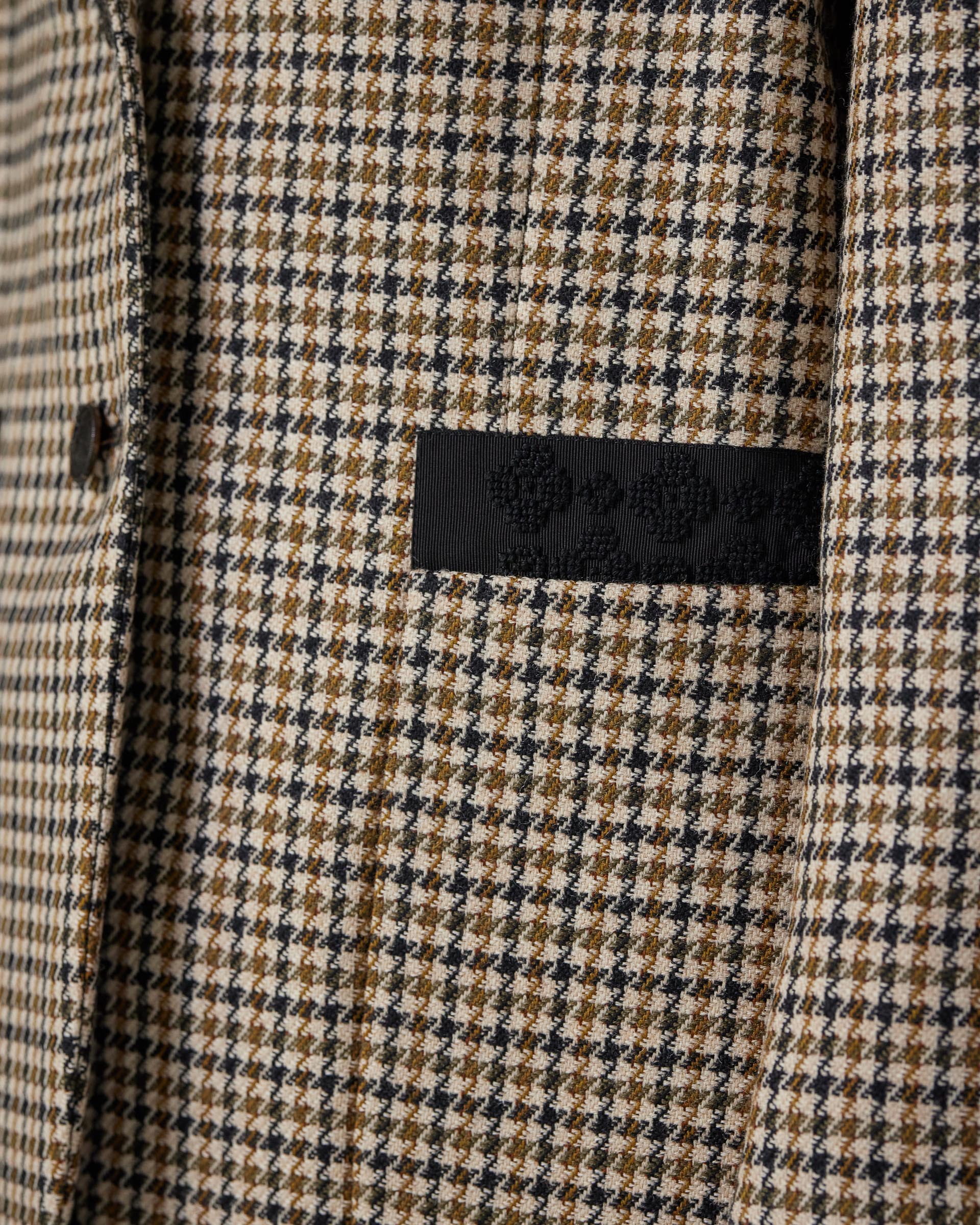 Sebastian Jacket in Wool, Brown Houndstooth