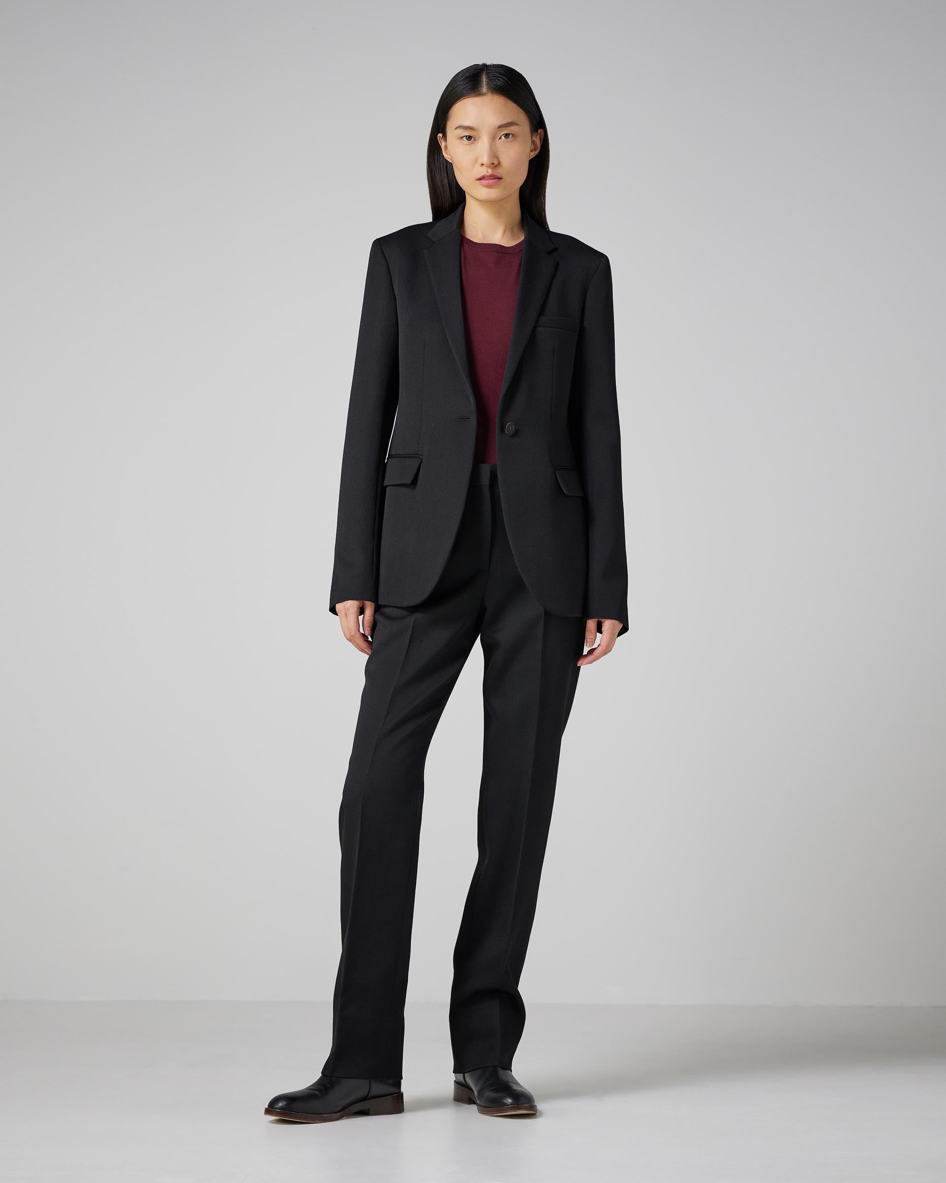 Astrid Jacket in Wool Twill, Black