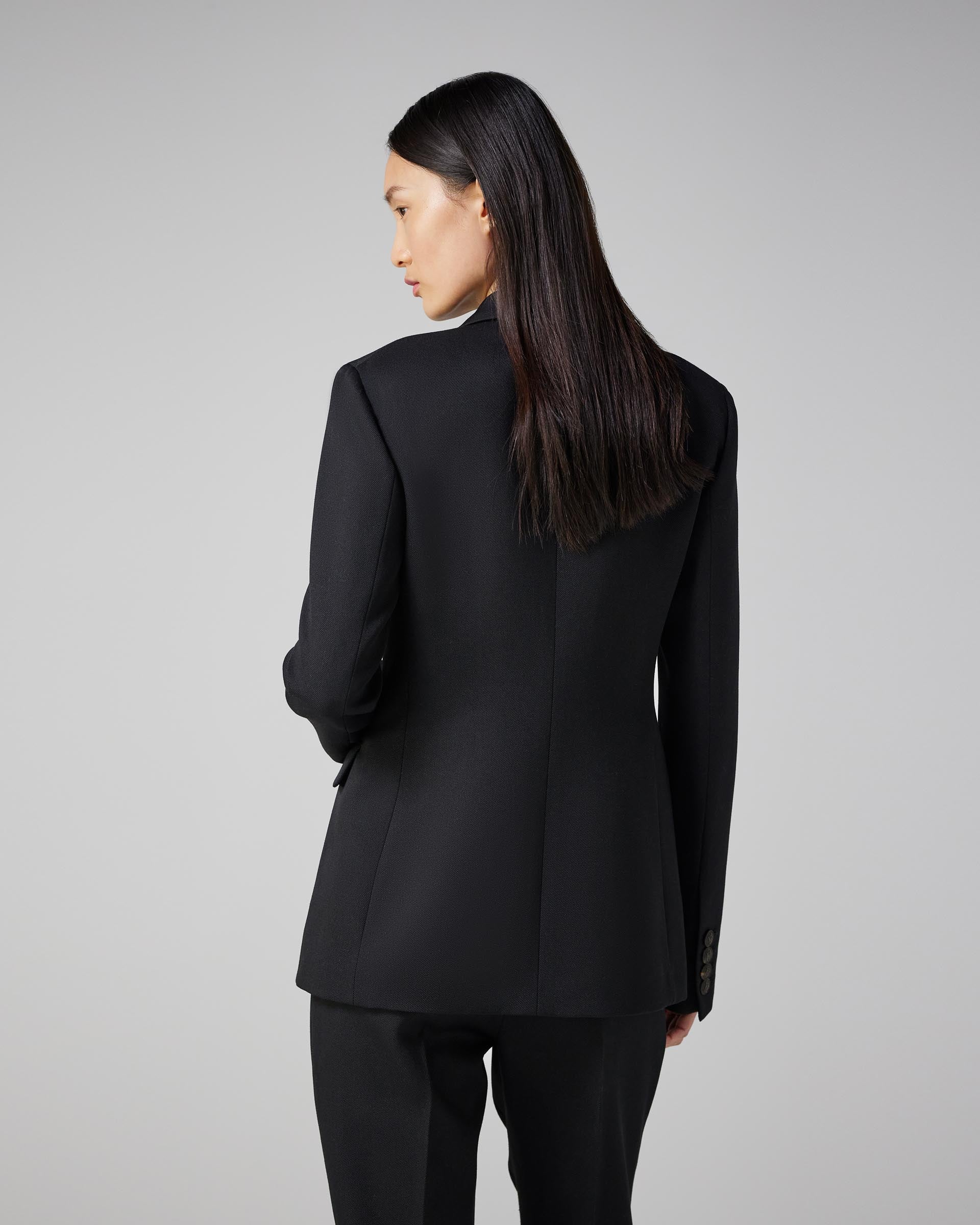 Astrid Jacket in Wool Twill, Black