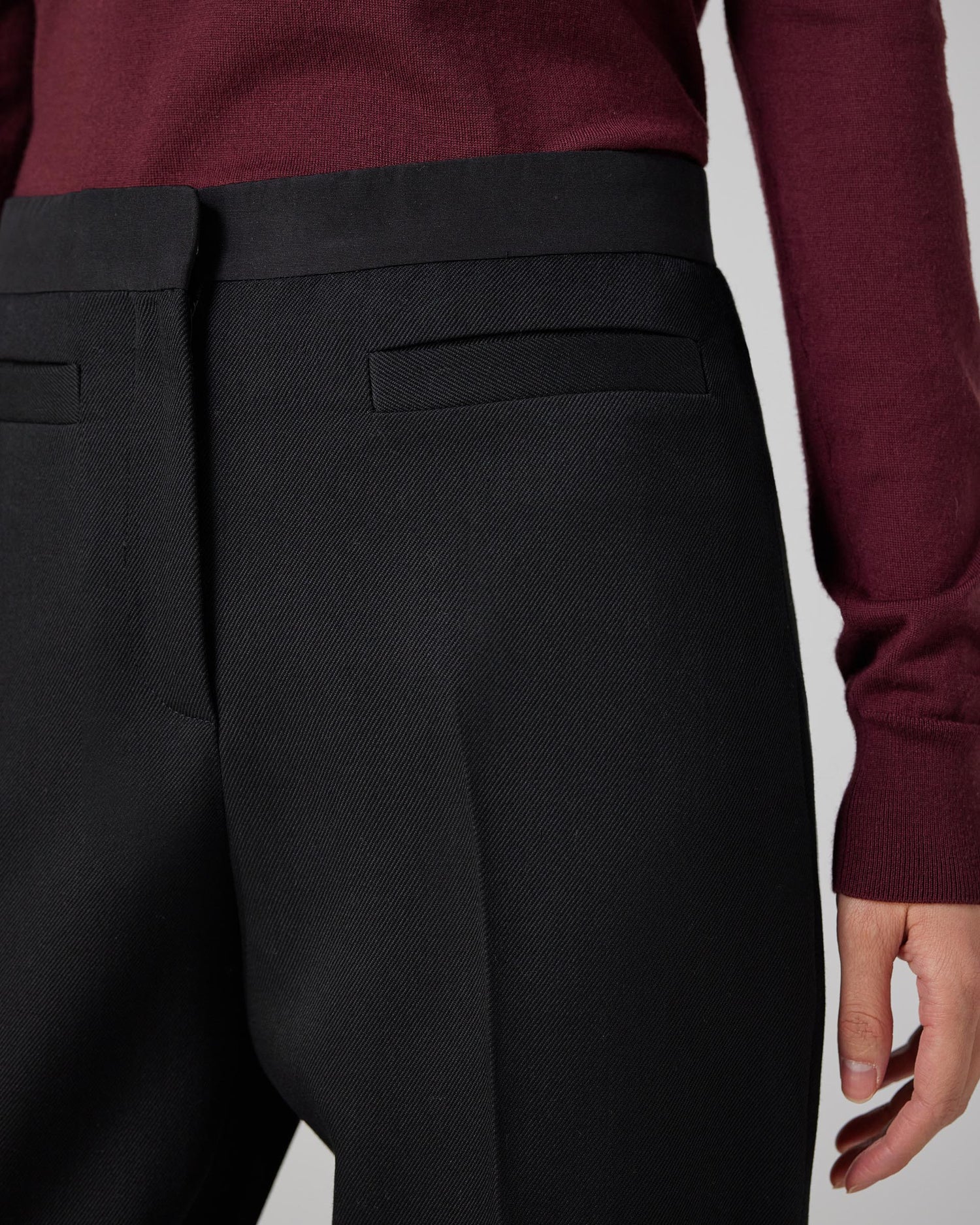 Riley Trousers in Wool Twill, Black