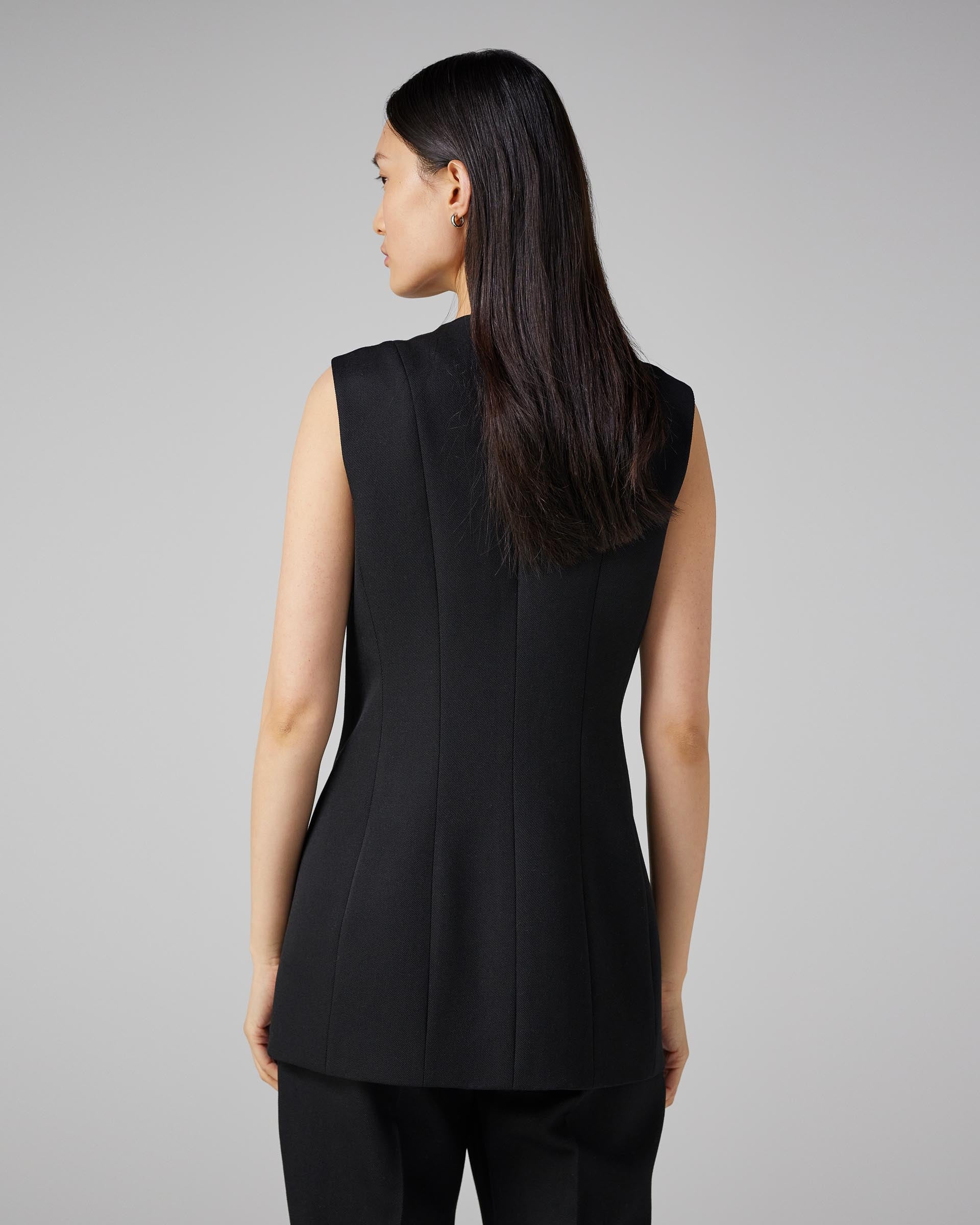 Gia Vest With SEP in Wool Twill, Black