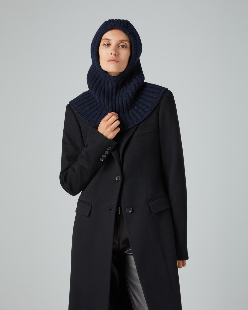 Aria Snood in Wool Cashmere, Navy