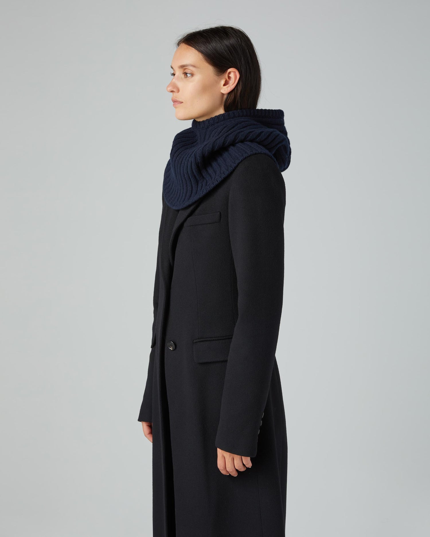 Aria Snood in Wool Cashmere, Navy
