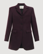 Deep plum Fini jacket in wool by Veronica De Piante, showcasing a stylish design and tailored fit.