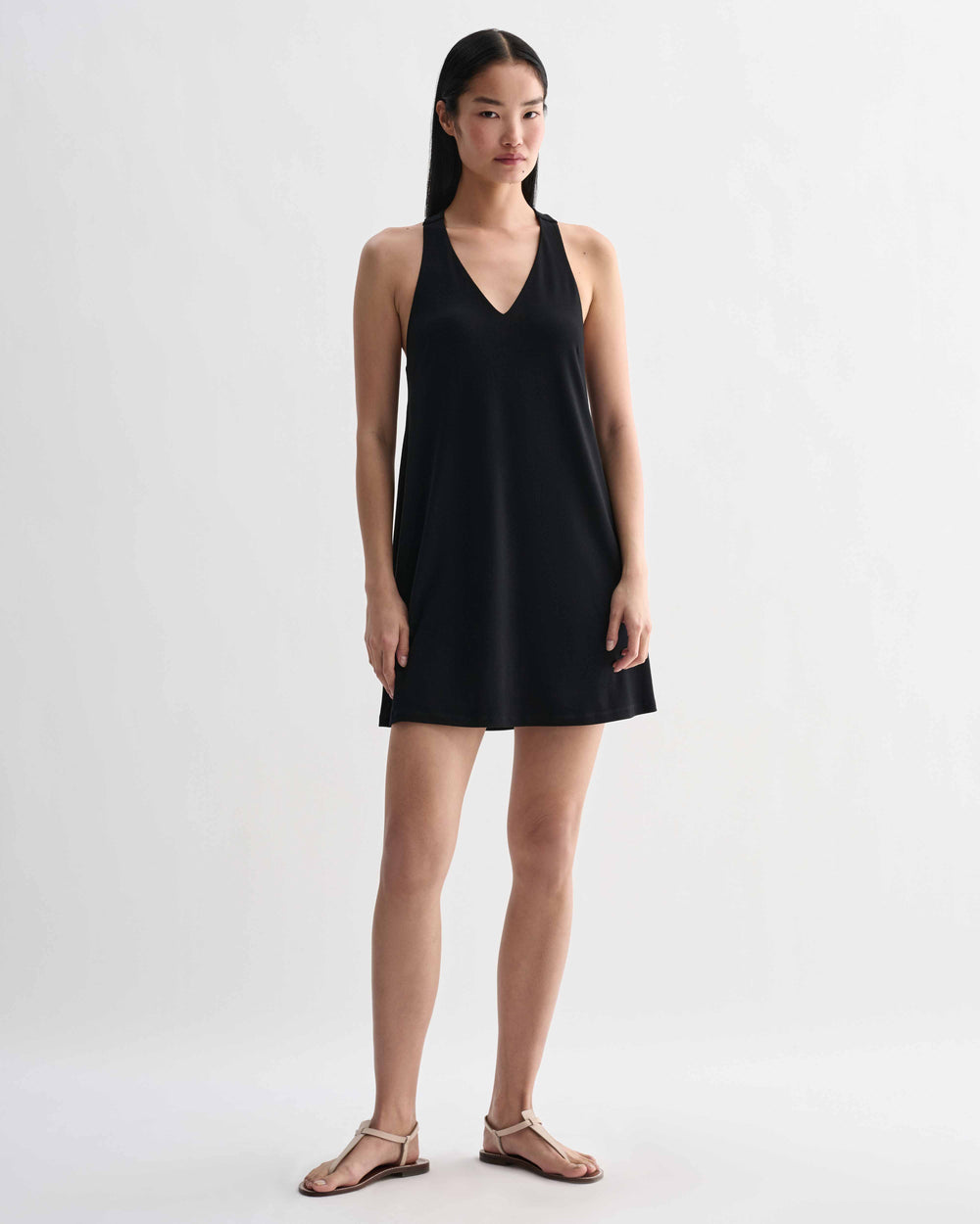 Vittoria Dress in Stretch Viscose Jersey, Black