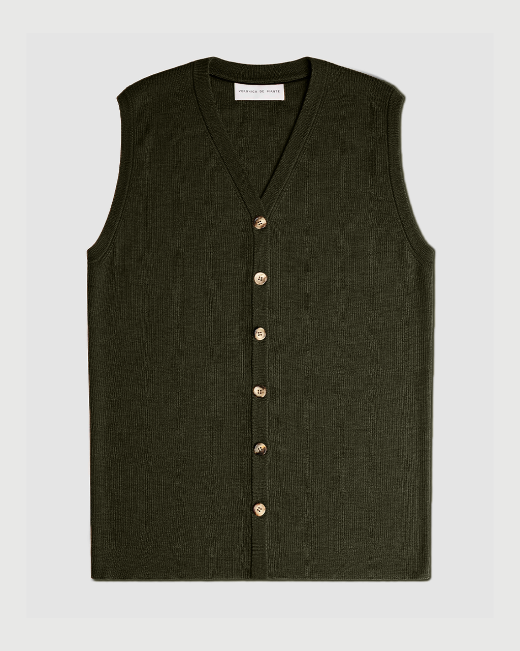 Alice Vest in Merino Wool, Olive