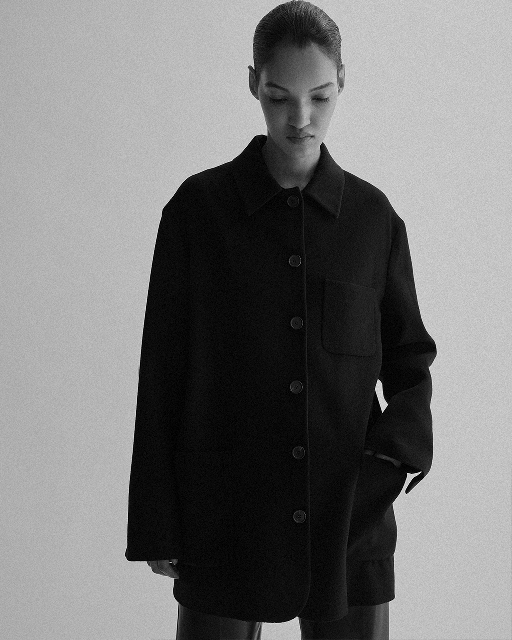 Amaia Jacket in Cashmere, Black - Veronica De Piante